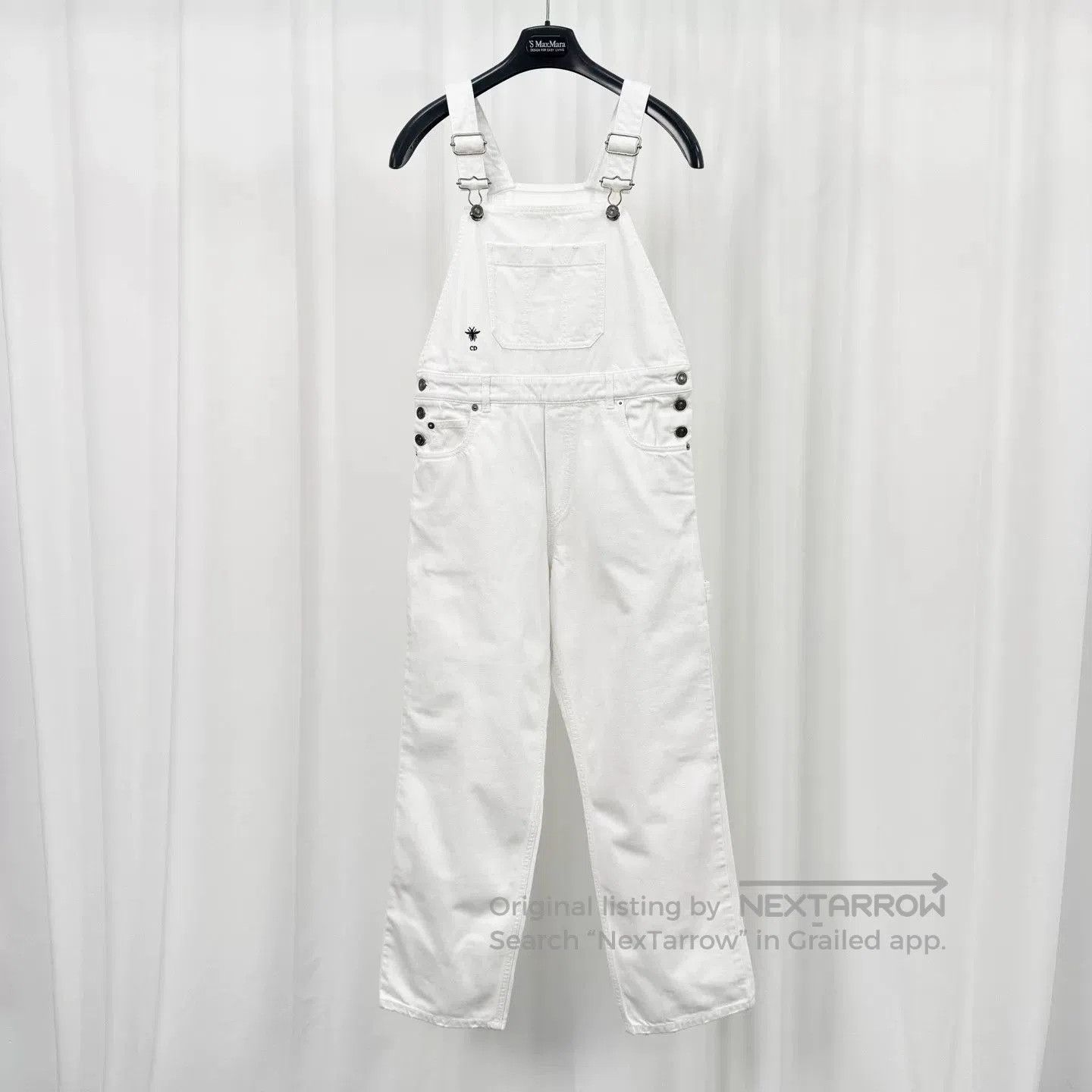 Dior Dior Embroidered Bee White Denim Overalls. Size 33" - 1 Thumbnail