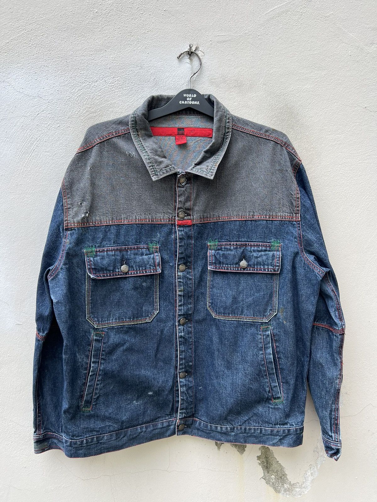 Marithe + Francois Girbaud Vintage MFG Distressed Oversized Denim Jacket Size US XL / EU 56 / 4 - 6 Thumbnail