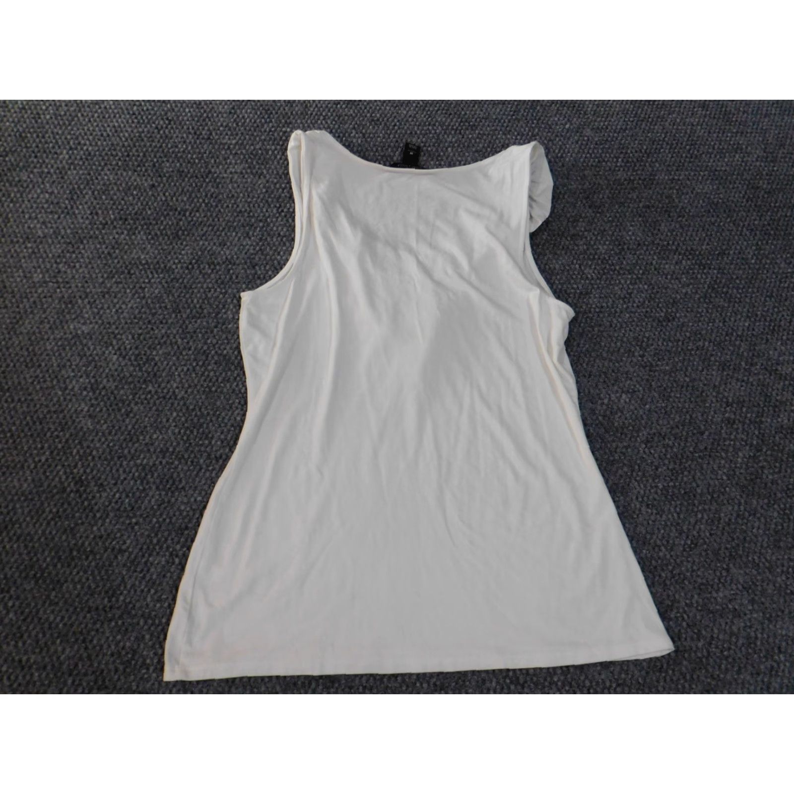 White House Black Market White House Black Market Blouse Shirt Womens Sleeveless Medium White Stretch Rayon Casual Basic Round Neck Pullover Size M / US 6-8 / IT 42-44 - 7 Thumbnail
