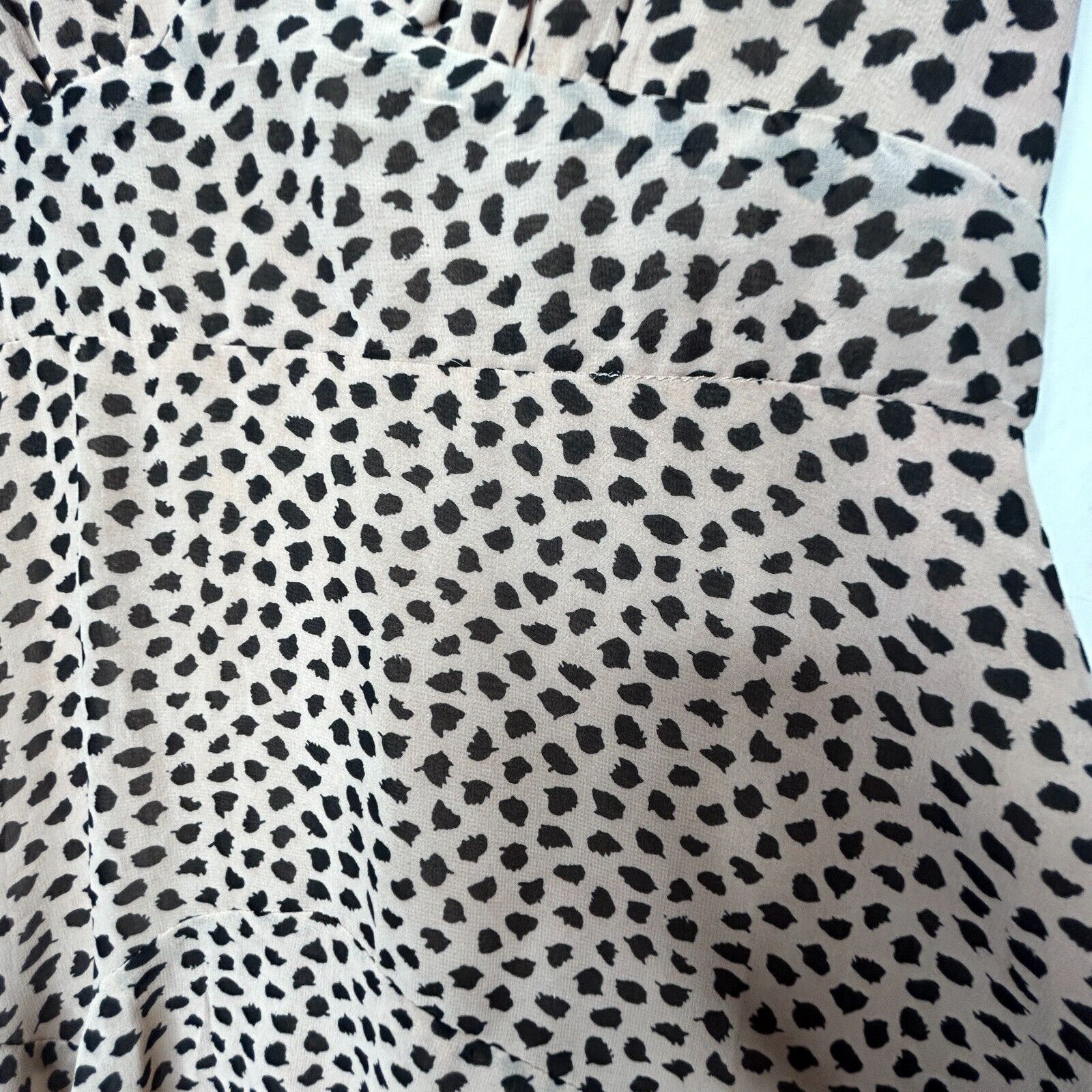 Other Morning Mist Peach Black Polka Dot VNeck Short Sleeve Dress Size S / US 4 / IT 40 - 5 Thumbnail