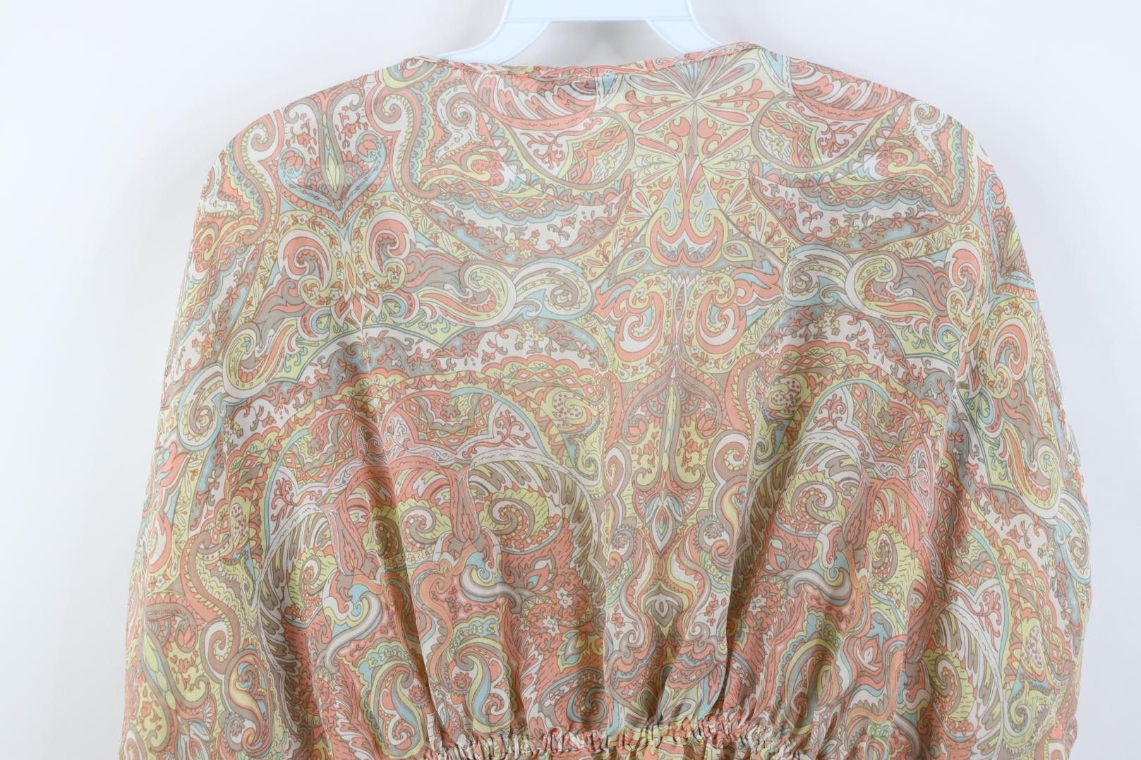 Vintage Vintage 90s Y2K Wintersilks Babydoll Silk Rainbow Shirt Size S / US 4 / IT 40 - 11 Thumbnail