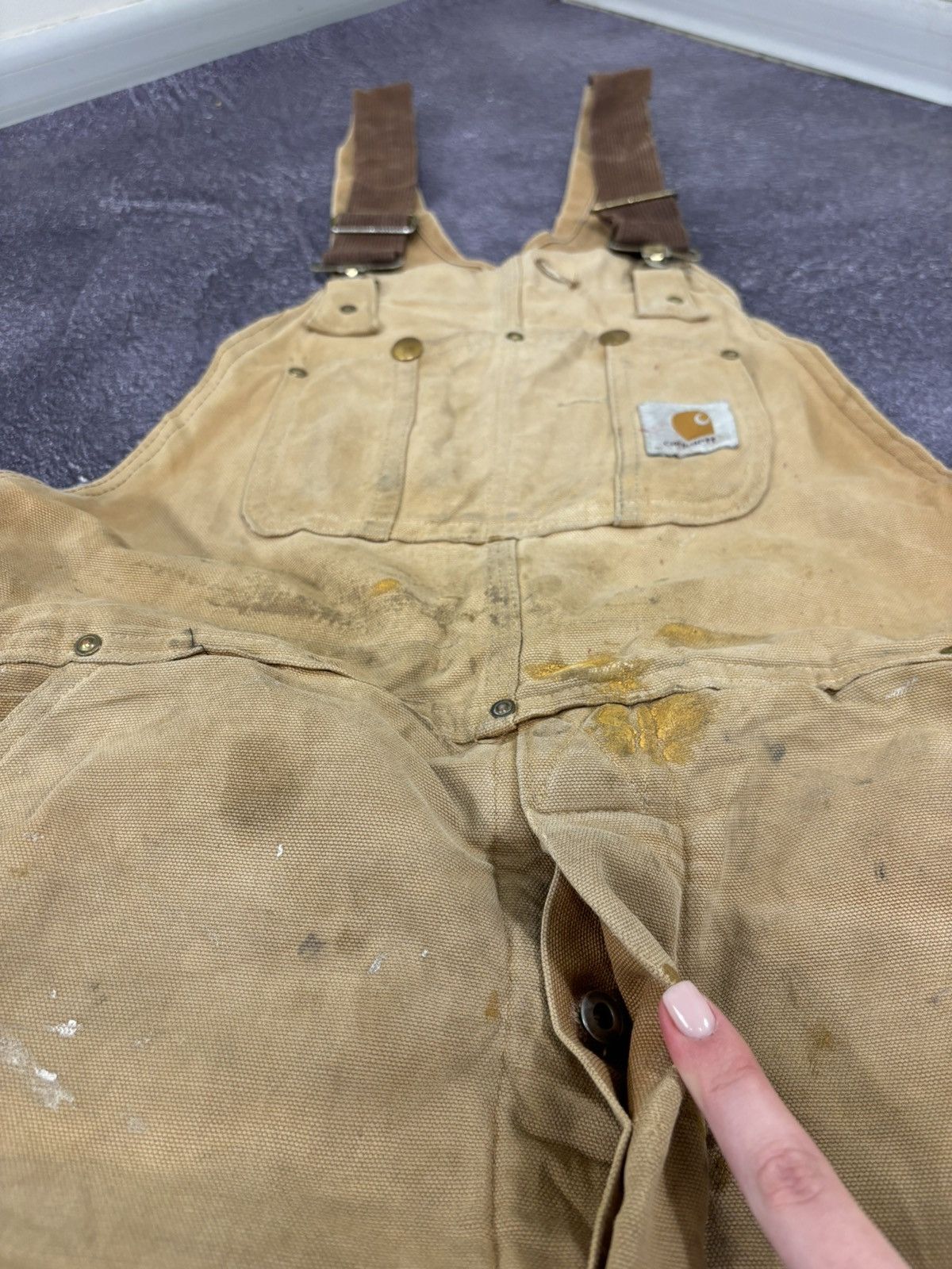 Carhartt Vintage 90s Carhartt Double Knee USA Work Dungaree Overall Size US 34 / EU 50 - 14 Thumbnail