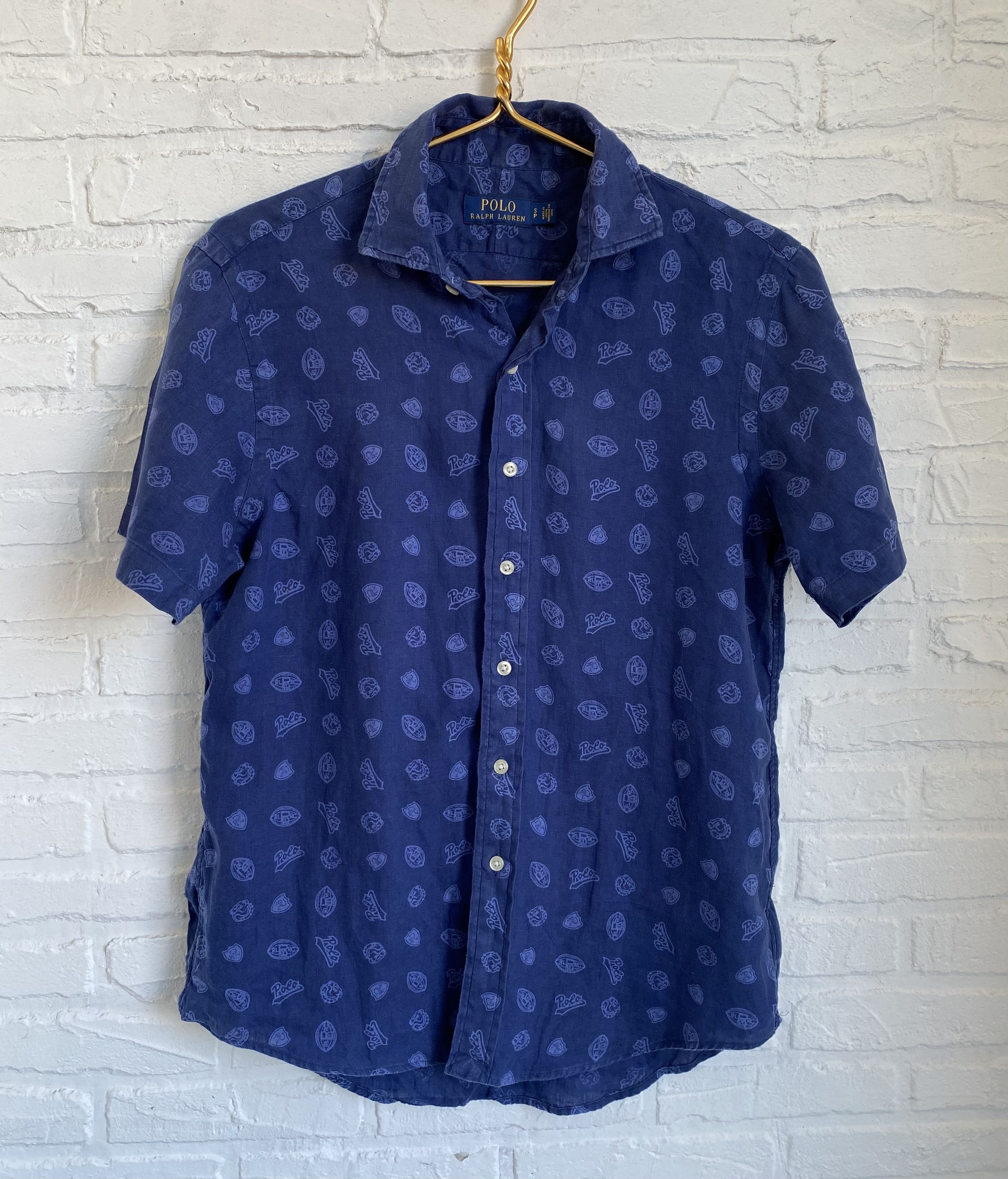 Polo Ralph Lauren × Ralph Lauren Polo Ralph Lauren monogram linen shirt Size US S / EU 44-46 / 1 - 1 Thumbnail