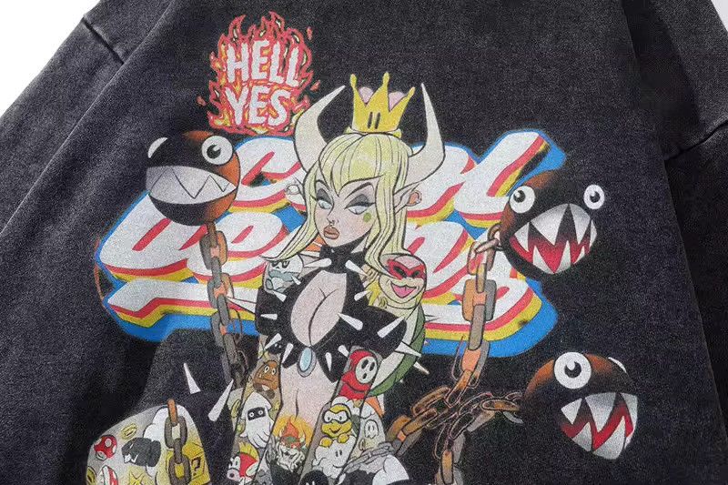 Japanese Brand × Vintage Streetwear Cartoon Anime Grunge Y2k Girl Print Hoodie Size US L / EU 52-54 / 3 - 5 Thumbnail