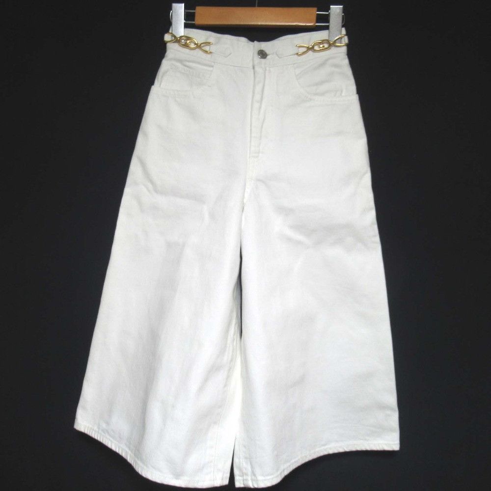 Celine Celine Celine Triomphe Signature Denim Wide Pants Textile Jeans N287 792D DUTY FREE for USA Size ONE SIZE - 1 Thumbnail