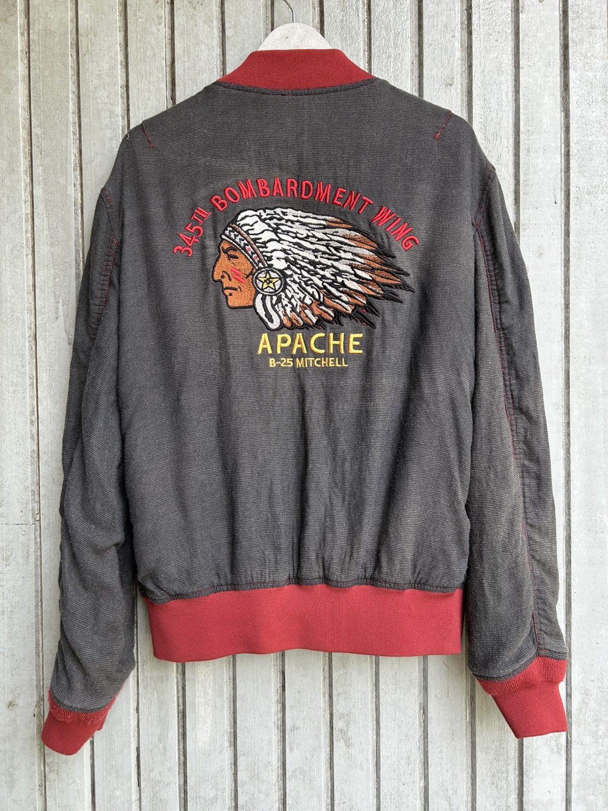 Japanese Brand apache bomber jacket big logo Size US XL / EU 56 / 4 - 1 Thumbnail
