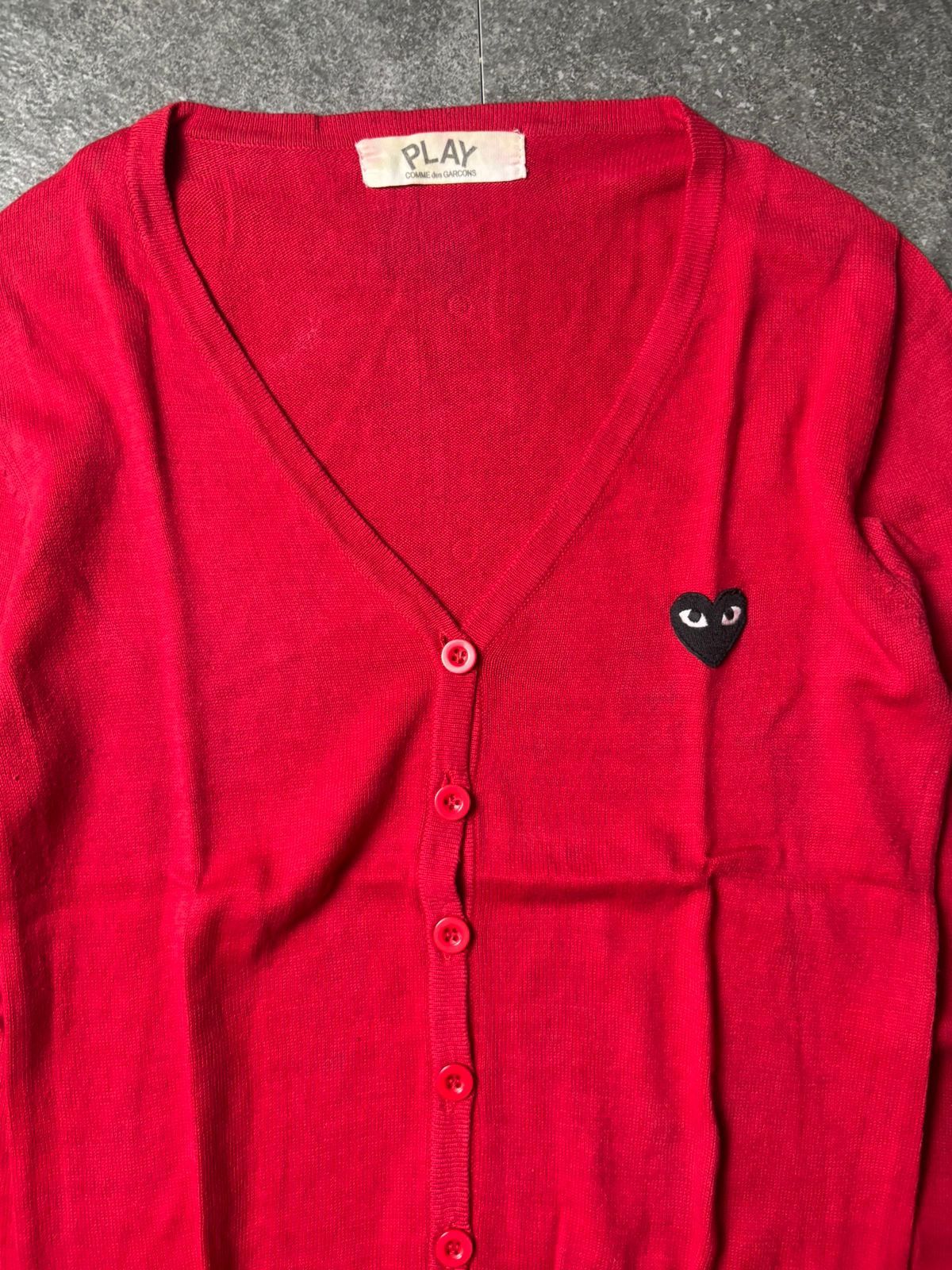 Comme des Garcons PLAY AD2009 Play Comme Des Garcons Japan Red Cardigan Size S / US 4 / IT 40 - 3 Thumbnail