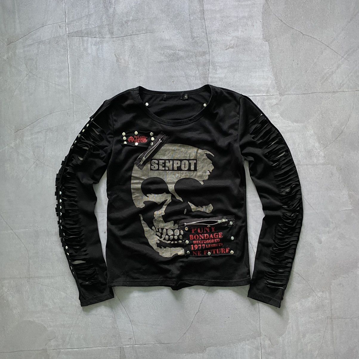 Japanese Brand VTG 90s Opium Goth Bandage Zip Longsleeve Tripp NYC Style Size M / US 6-8 / IT 42-44 - 1 Thumbnail
