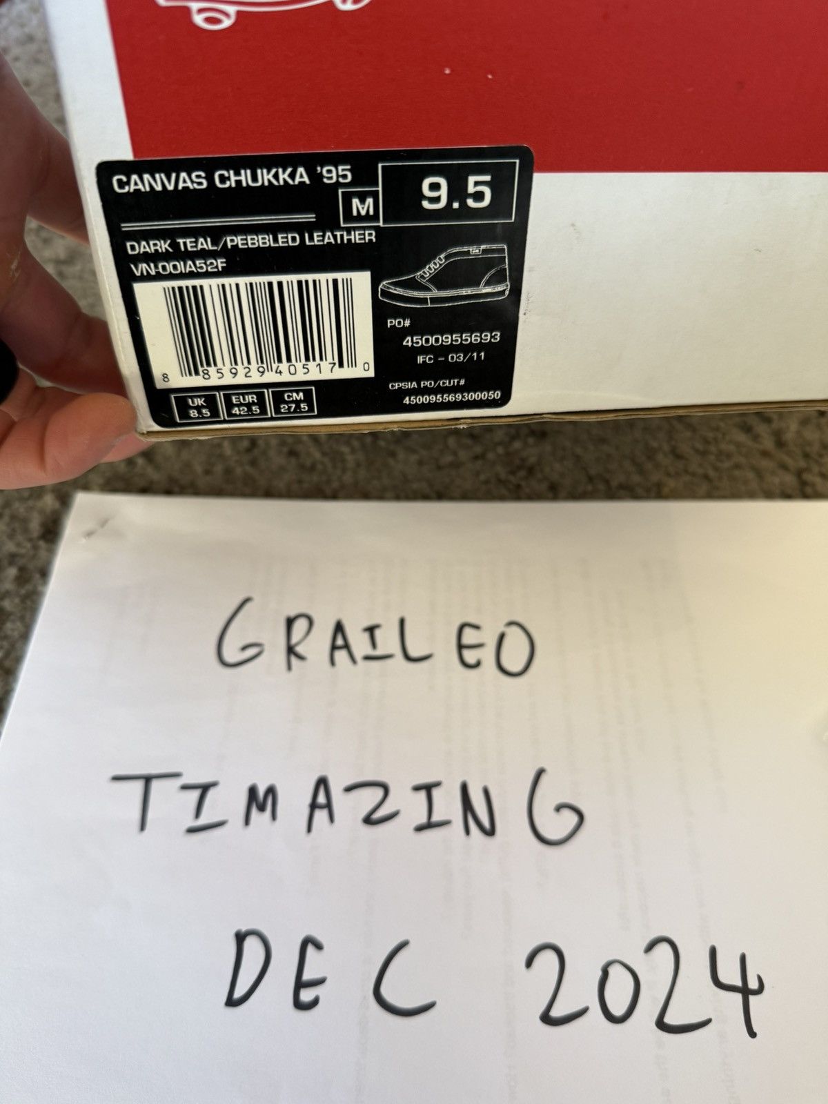 Vans Vans x Supreme Canvas Chukka ‘95 Rare Dark Teal Size US 9.5 / EU 42-43 - 5 Thumbnail