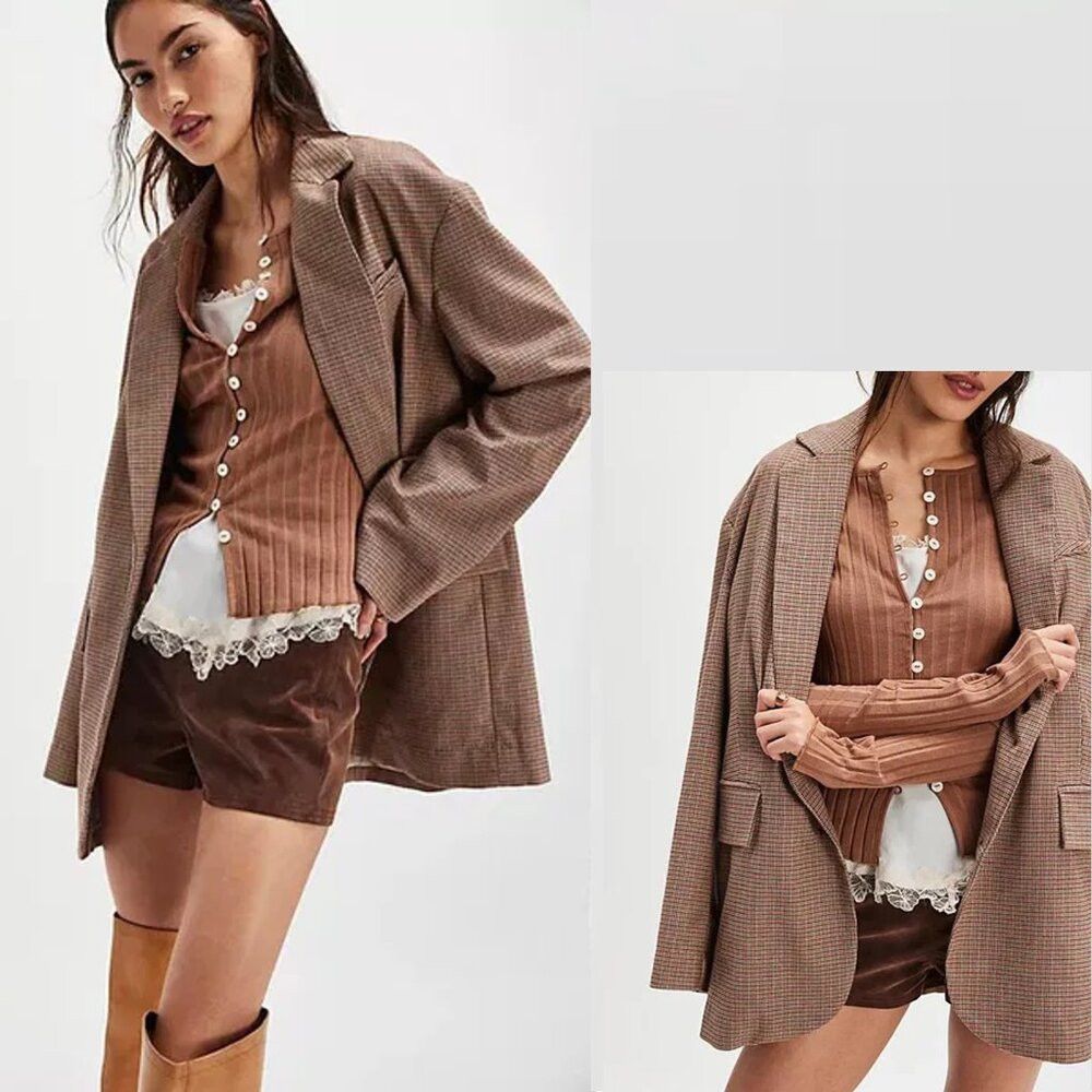 Free People New Free People Tilly Long-Sleeve Light Brown Cardi Top Siz Size XS / US 0-2 / IT 36-38 - 2 Thumbnail