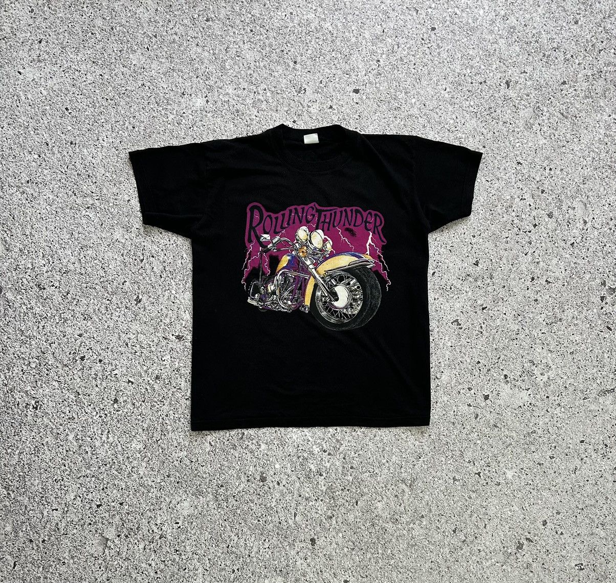 Harley Davidson × Vintage × West Coast Choppers Vintage 90’s Choppers Rolling Thunder T-Shirt Size US XL / EU 56 / 4 - 1 Thumbnail