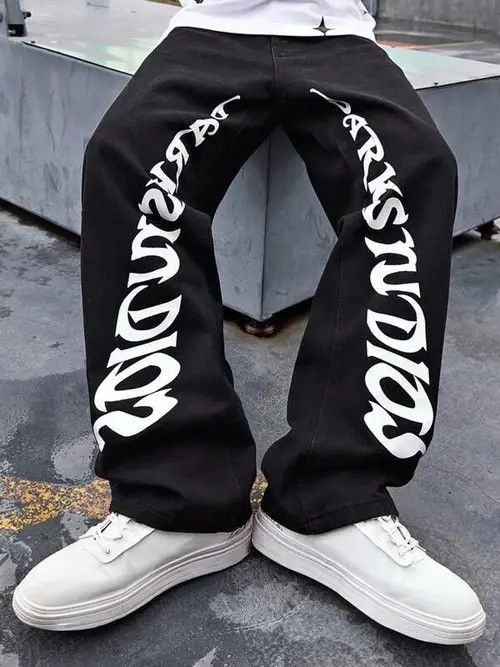 Japanese Brand × Vintage Baggy jeans Pants, stacked loose fit Asymmetrical Size US 34 / EU 50 - 1 Thumbnail