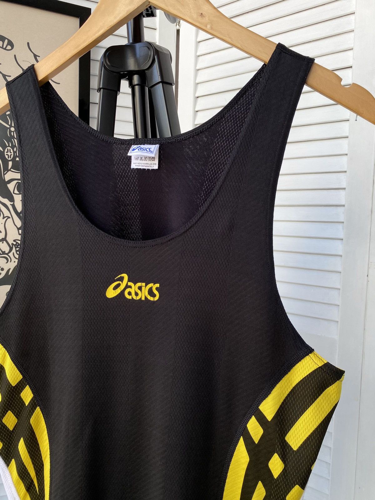 Asics × Onitsuka Tiger × Vintage Vintage Asics Duo Tech Tiger Tank Top Yellow Size US M / EU 48-50 / 2 - 9 Thumbnail