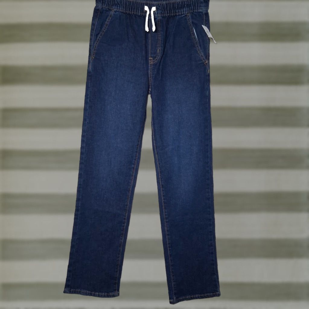 Old Navy Old Navy Jeans Women Large Pull On Straight Dark Wash Blue Denim Elastic NEW Size 36" / US 14 / IT 50 - 1 Thumbnail
