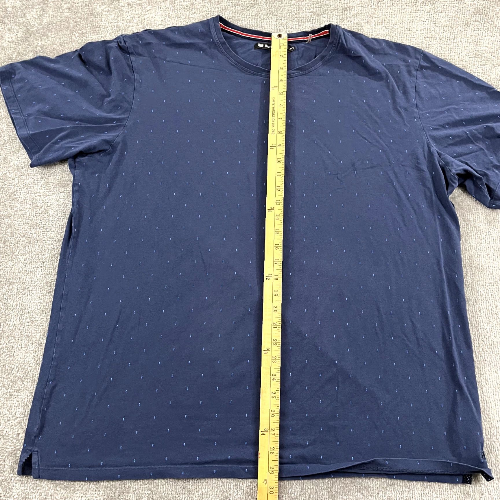 Vintage Buttercloth Shirt Men 3XL Blue Short Sleeve Tee Casual Stretch Crew Neck Cotton Spandex Size US XXL / EU 58 / 5 - 4 Thumbnail