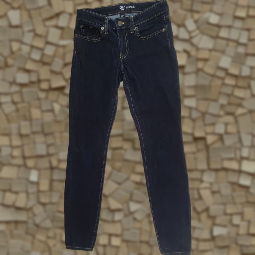 Gap Gap Jeans Size 0/25 Dark Wash Denim Mid Rise Stretchy Watch Pocket Womens Jeans Size 27" / US 4 / IT 40 - 1 Thumbnail