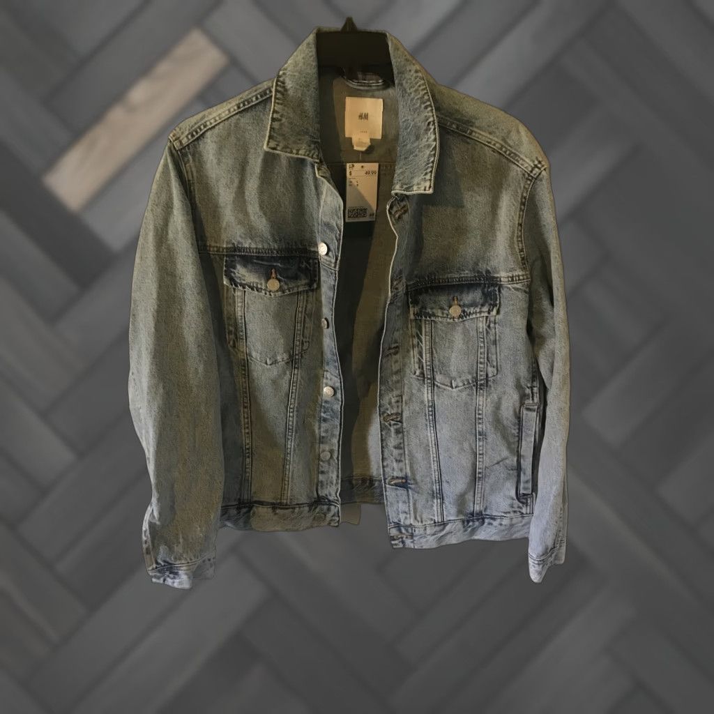 H&M VINTAGE? Mens H&M Denim Trucker Jacket Cotton Button Up Blue L Mens Size US L / EU 52-54 / 3 - 1 Thumbnail