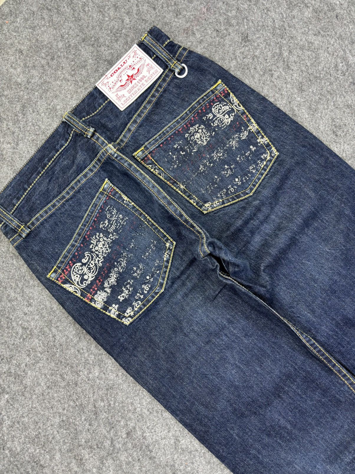 Japanese Brand CO&LU Japan Paisley Print Biker Denim F740 Size US 32 / EU 48 - 16 Thumbnail