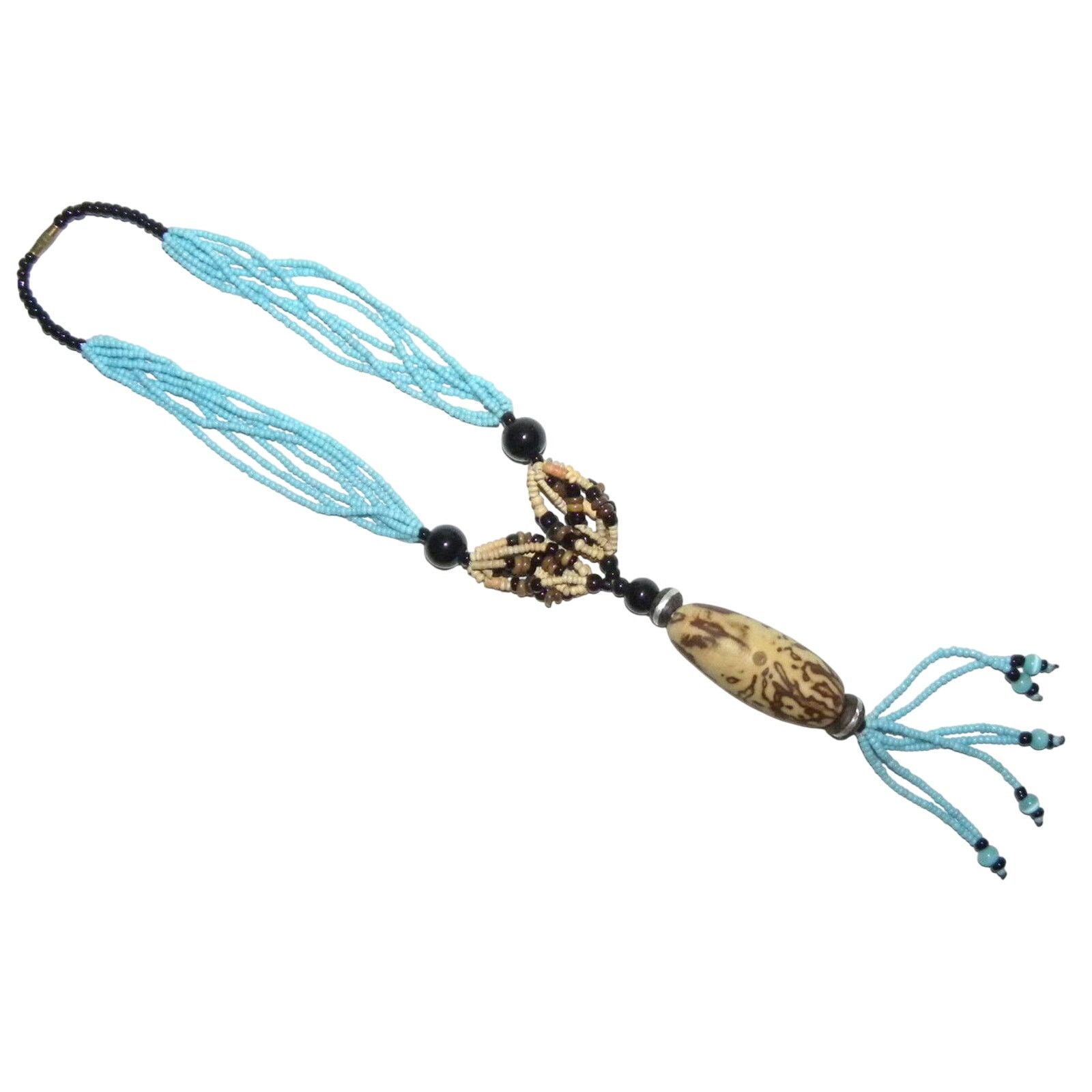 Jewelry × Vintage 90s Y2K Necklace Choker Mixed Turquoise Beads Southwestern Size ONE SIZE - 6 Thumbnail