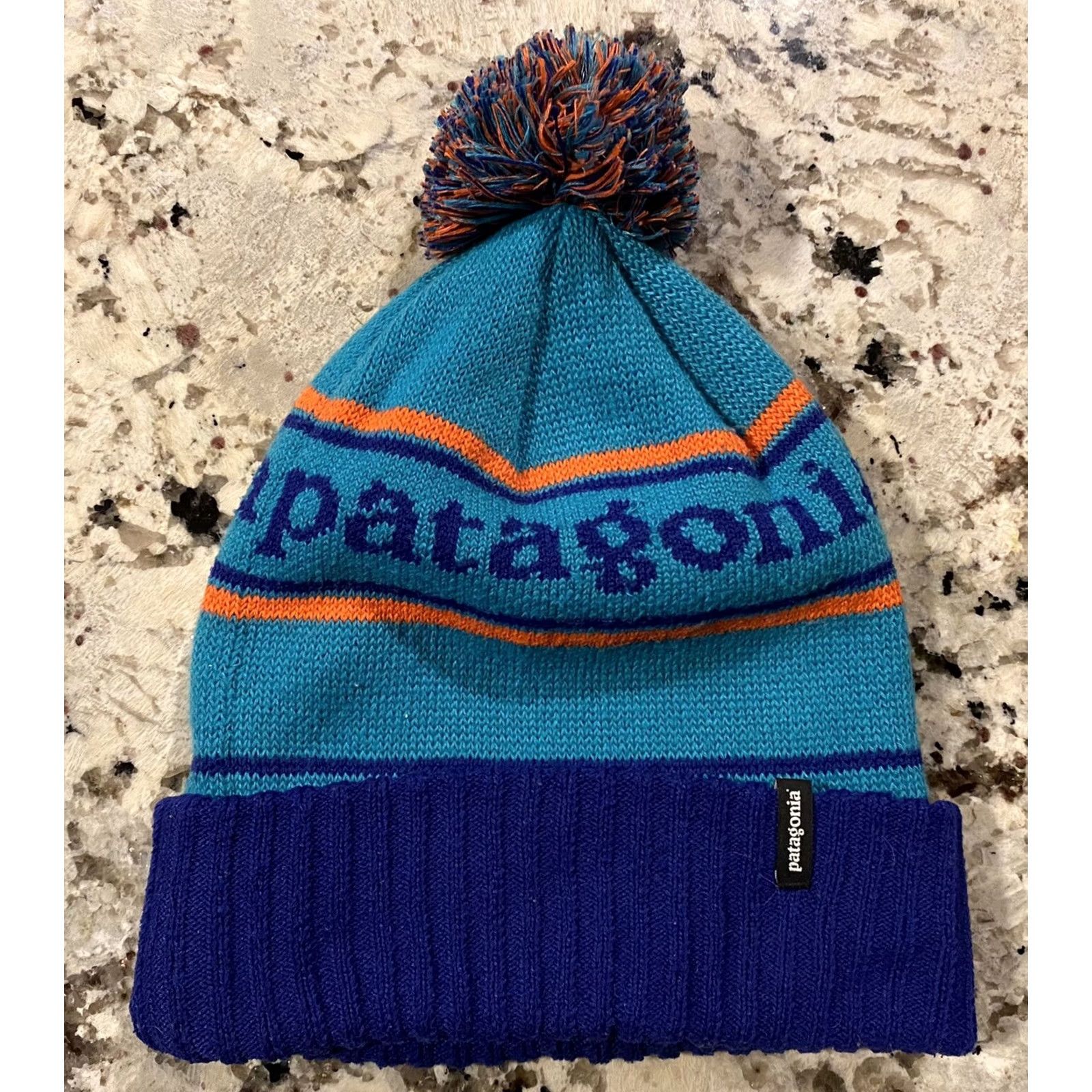 Patagonia VINTAGE Patagonia Powder Town Beanie Park Stripe Heavy Duty Winter Ski Hat Pom Men Women Size ONE SIZE - 2 Thumbnail