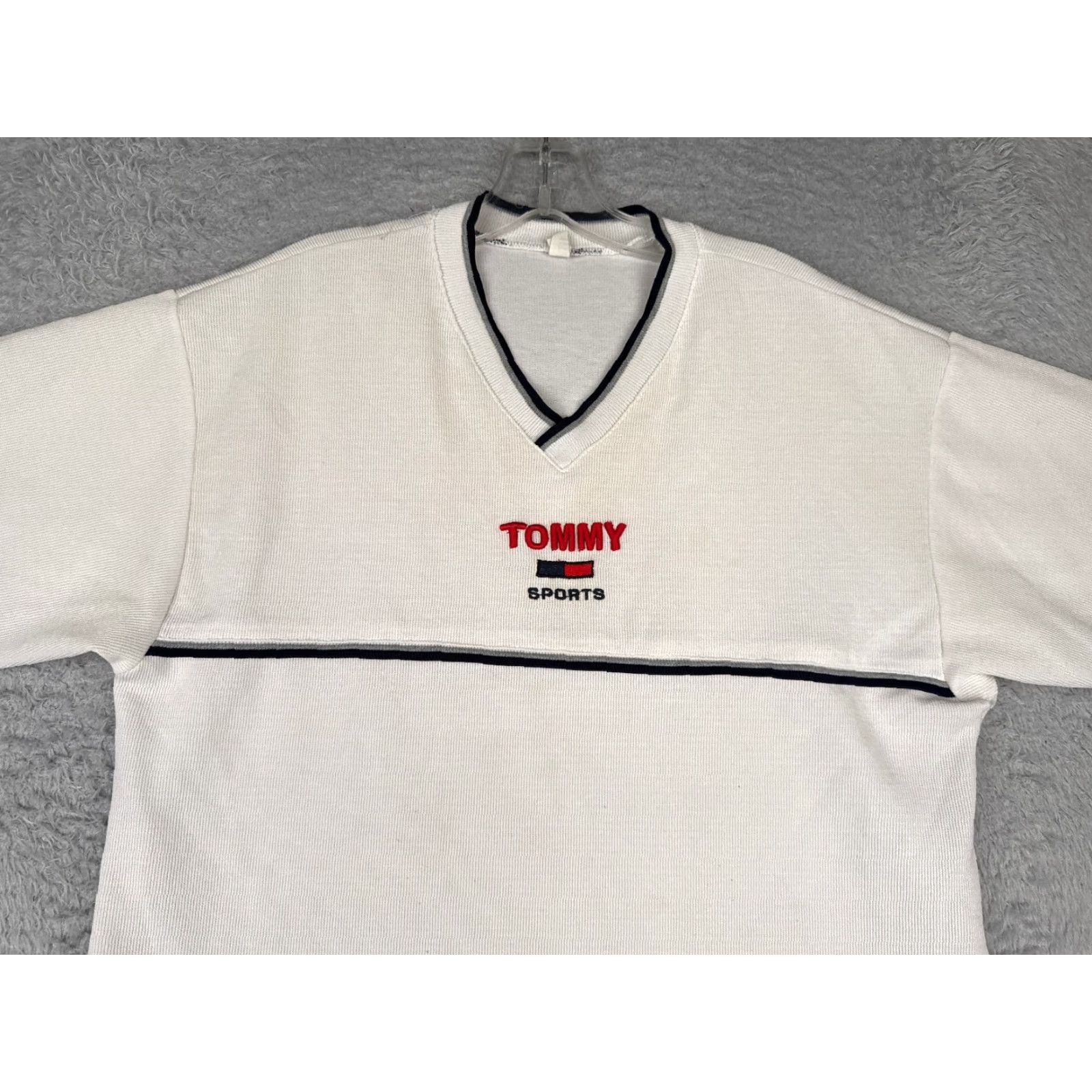 Tommy Hilfiger Tommy Hilfiger Sports Shirt Men Medium White V-Neck Cotton Ribbed Made USA Read Size US M / EU 48-50 / 2 - 4 Thumbnail