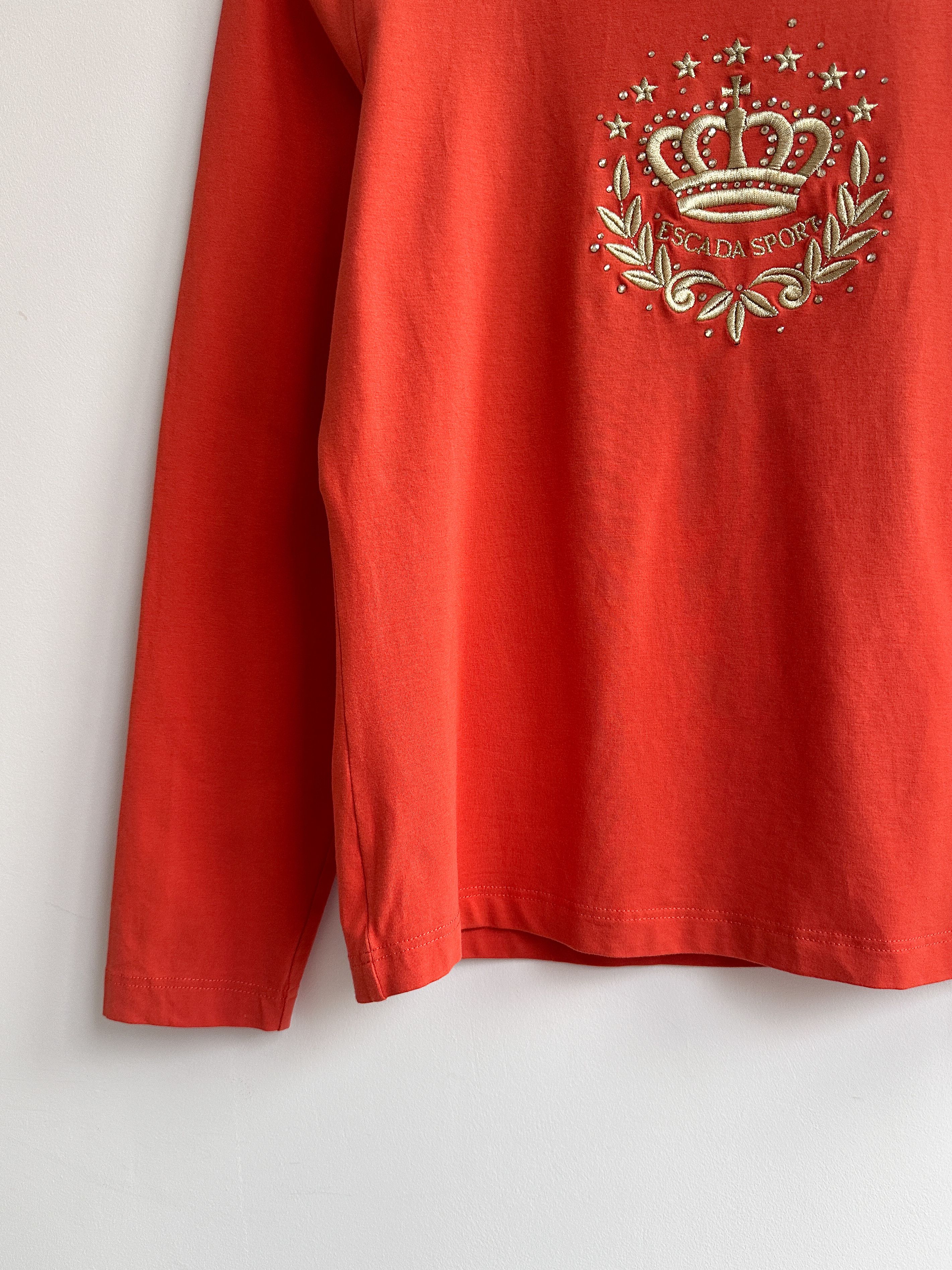 Escada × Vintage Escada Orange Longsleeve Tee Size L / US 10 / IT 46 - 3 Thumbnail