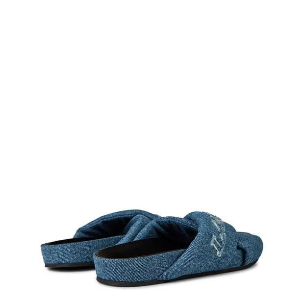 Lanvin o1g2r1mq1024 Slides in Denim Blue Size US 8 / IT 38 - 4 Thumbnail
