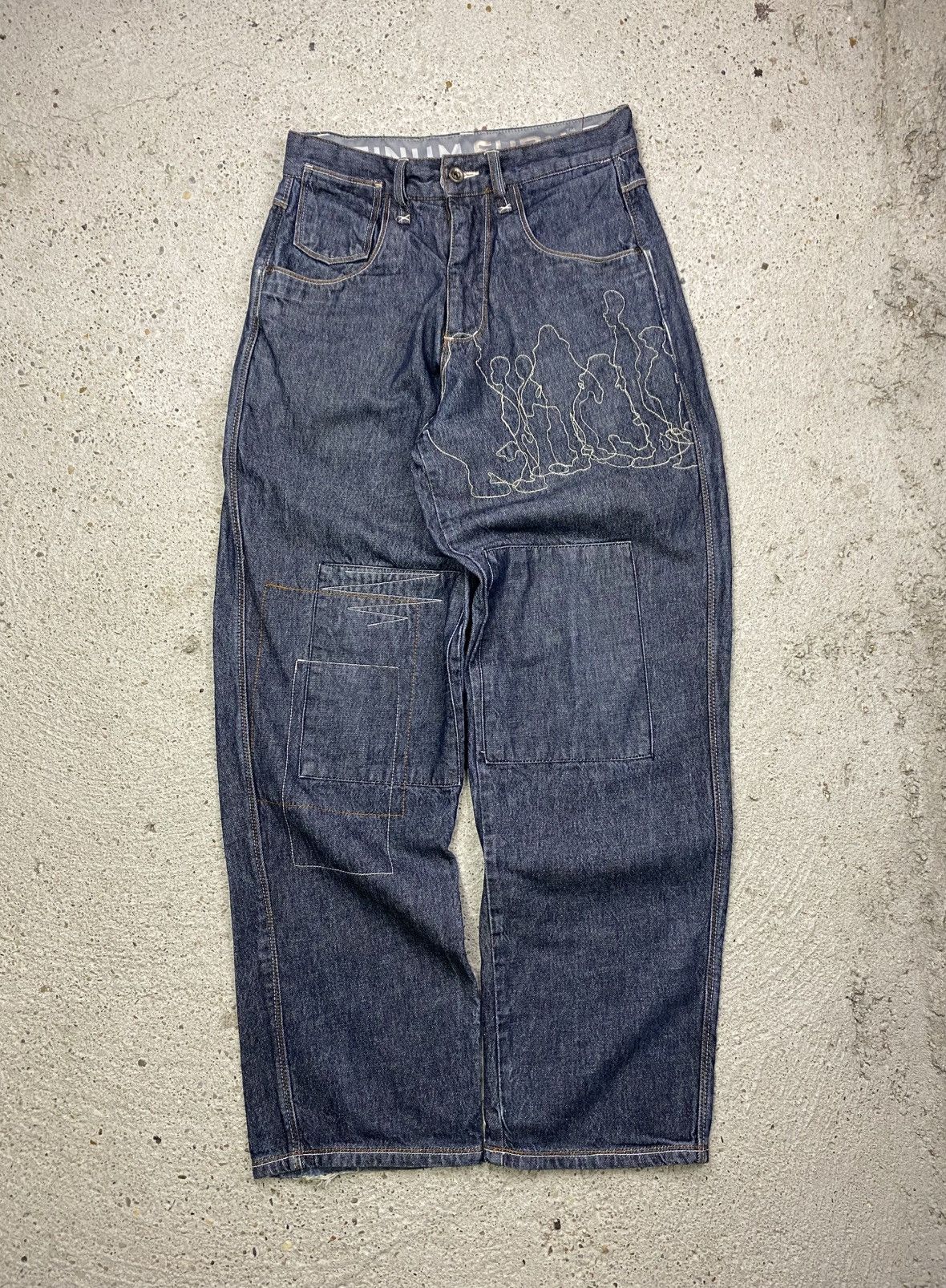 Fubu Fubu platinum raw denim jeans jnco southpole hip hop baggy Size US 34 / EU 50 - 6 Thumbnail