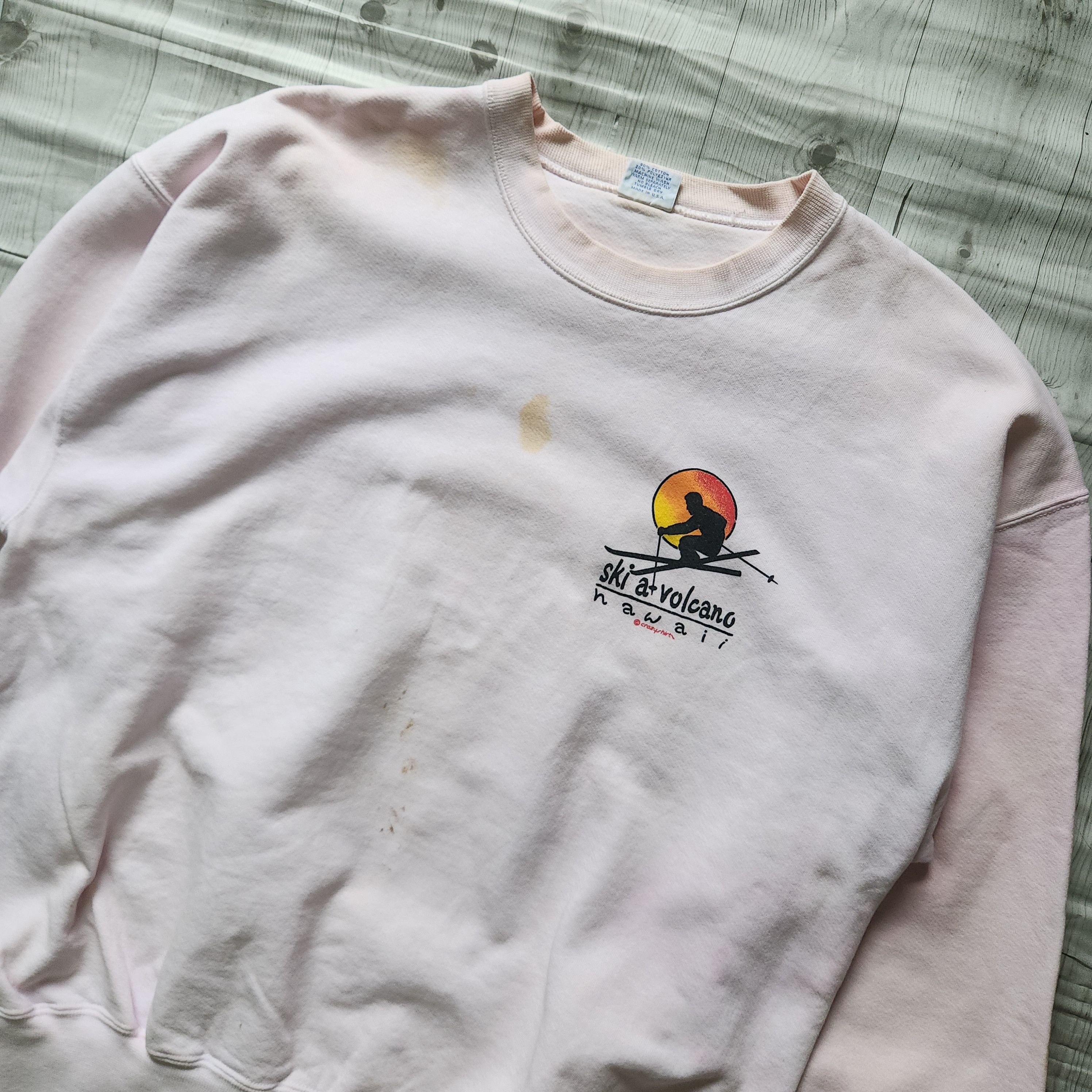 Other Vintage 1980s Ski A Volcano Hawaii Crazy Shirts Sweater Size US L / EU 52-54 / 3 - 3 Thumbnail