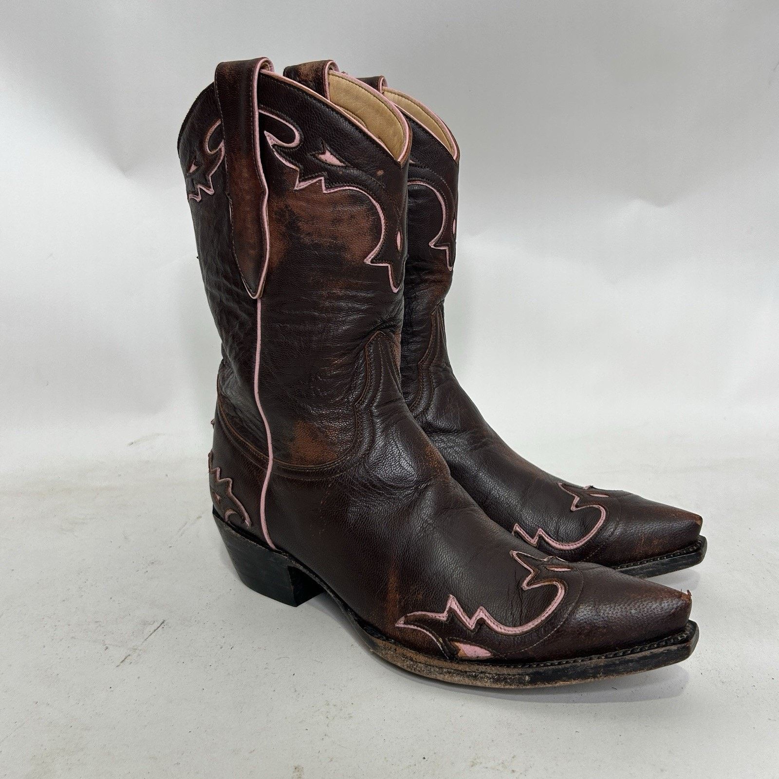 Old Gringo Vintage Old Gringo Villa Cowboy Boots “Brown Pink" Size US 8 / IT 38 - 1 Thumbnail