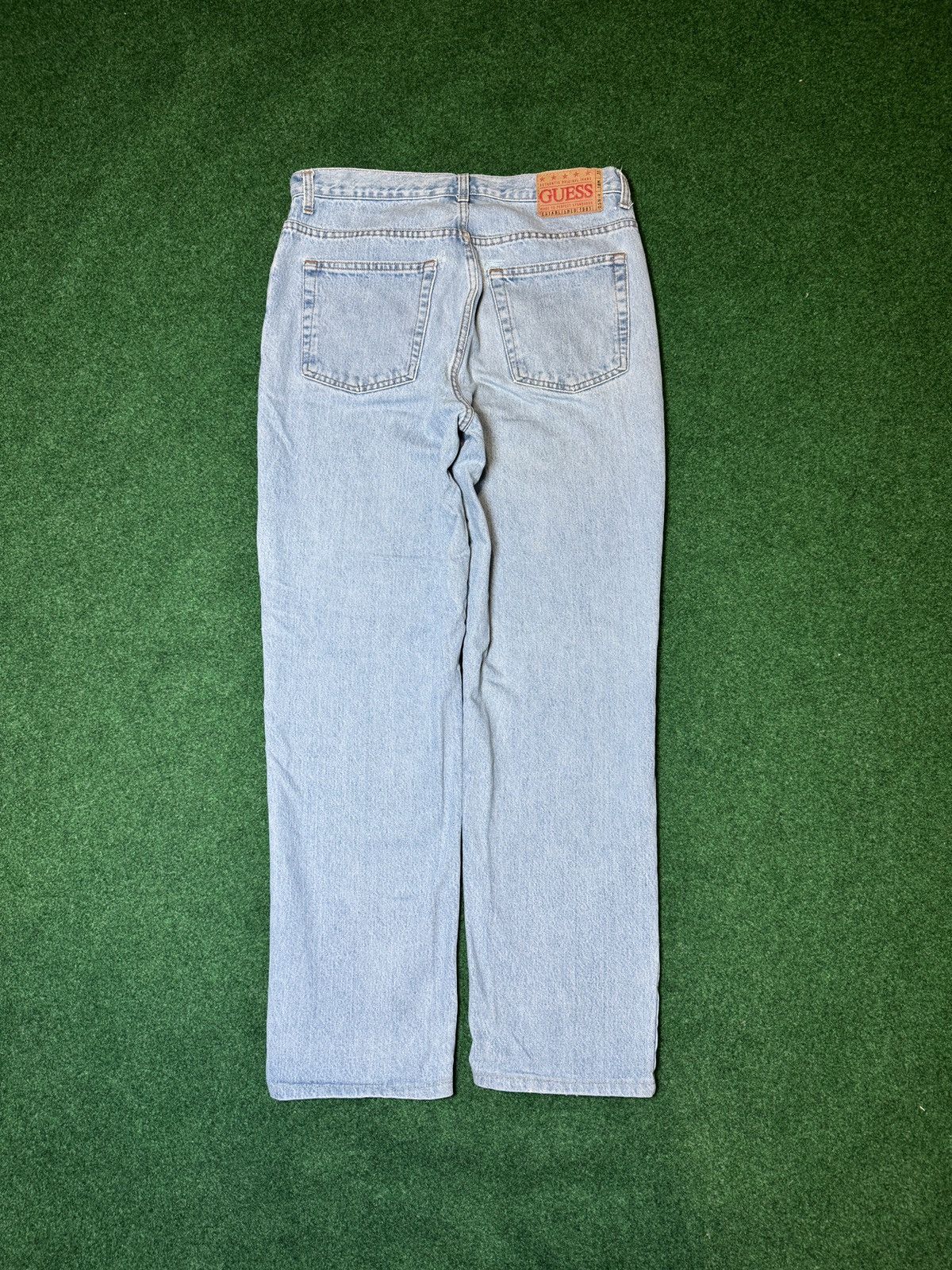 Guess × Vintage Y2k Guess Denim Light Wash Straight Leg Regular Fit Jeans Size US 34 / EU 50 - 4 Thumbnail