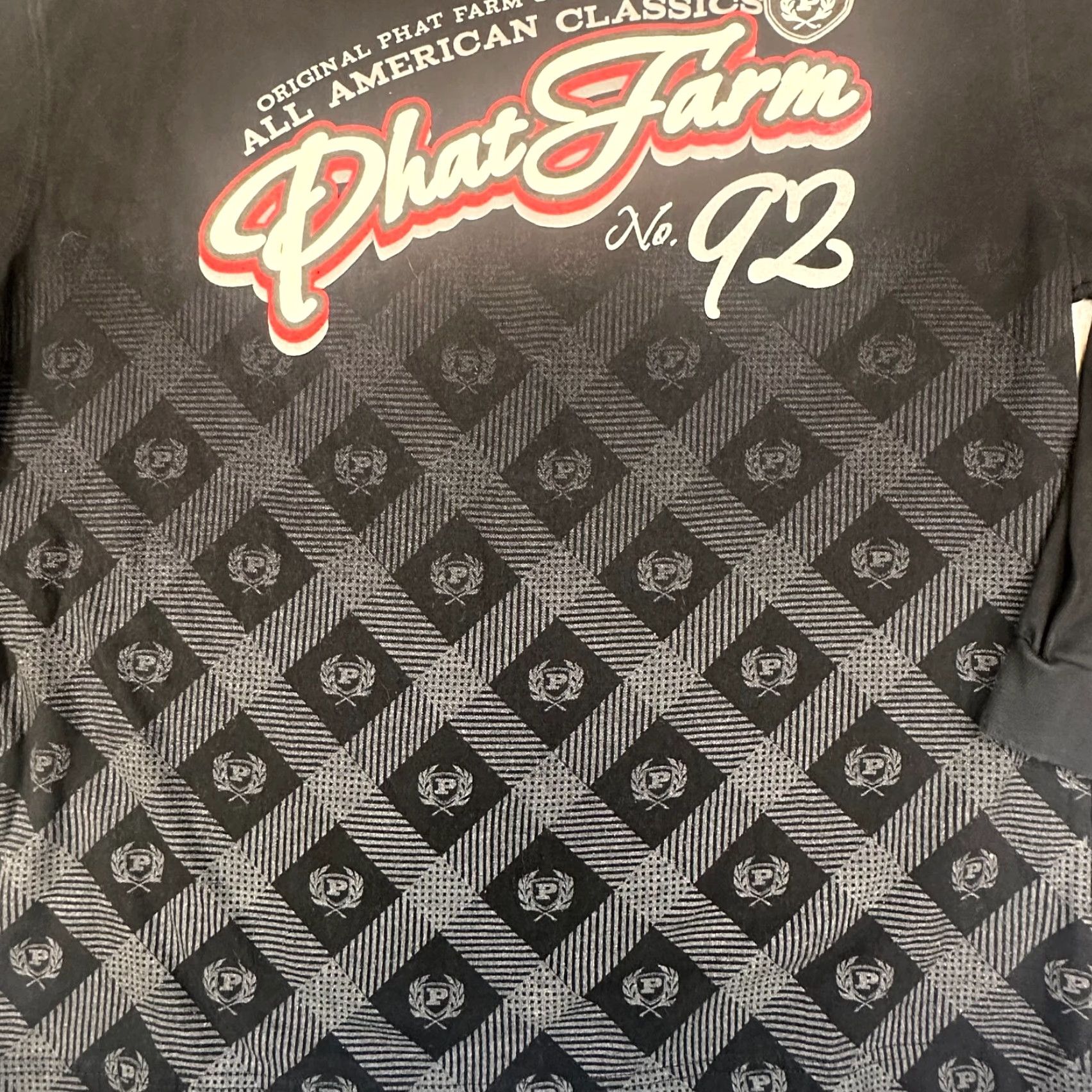 Phat Farm Phat Farm Mens Medium Long Sleeve Geometric Crest 92 Crew Neck Knit T-Shirt Shirt Hip Hop Classic Multicolor Size US M / EU 48-50 / 2 - 5 Thumbnail