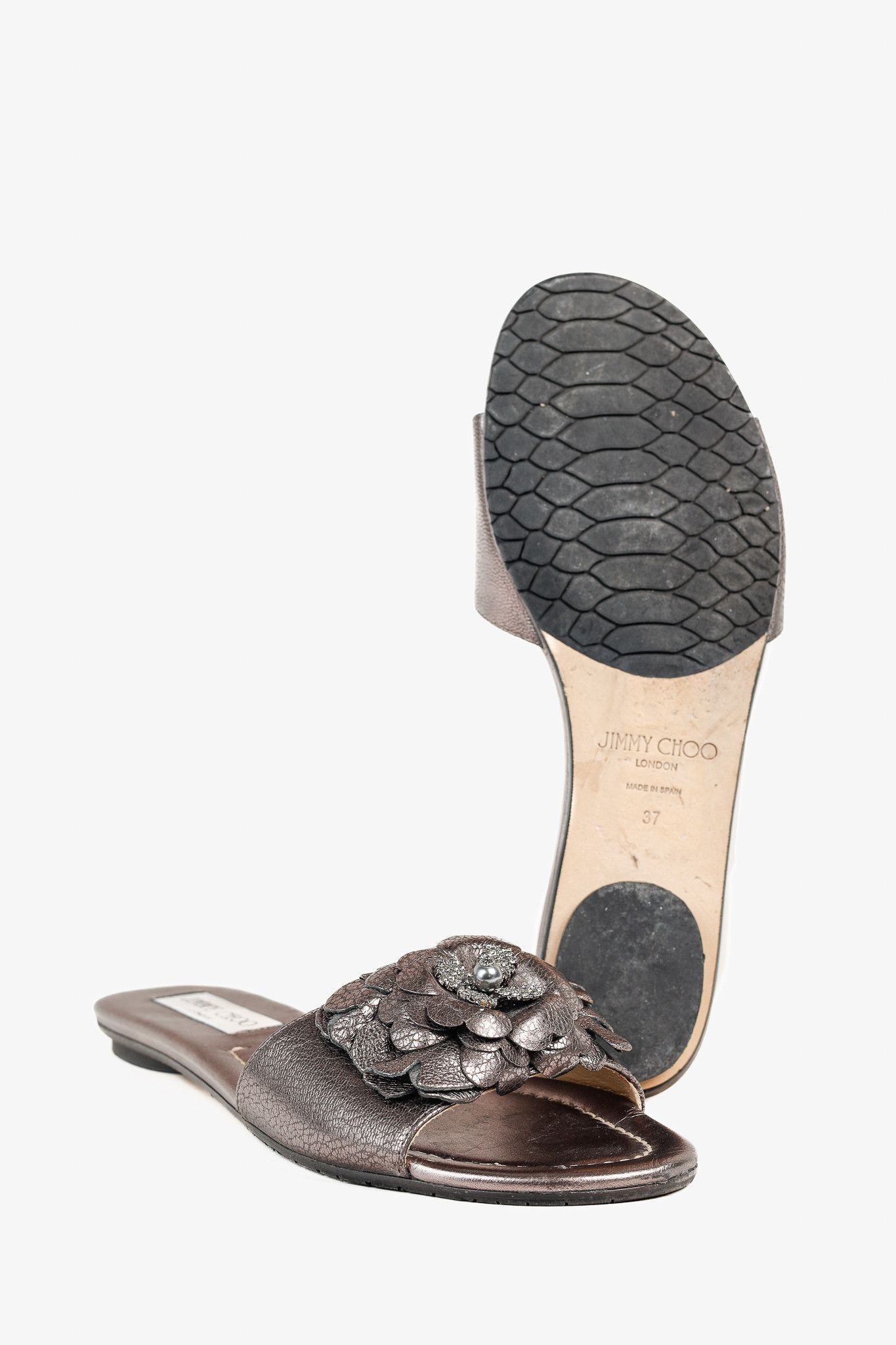 Jimmy Choo Jimmy Choo Neave Embelllished Floral Leather Sandal Size US 6.5 / IT 36.5 - 5 Thumbnail