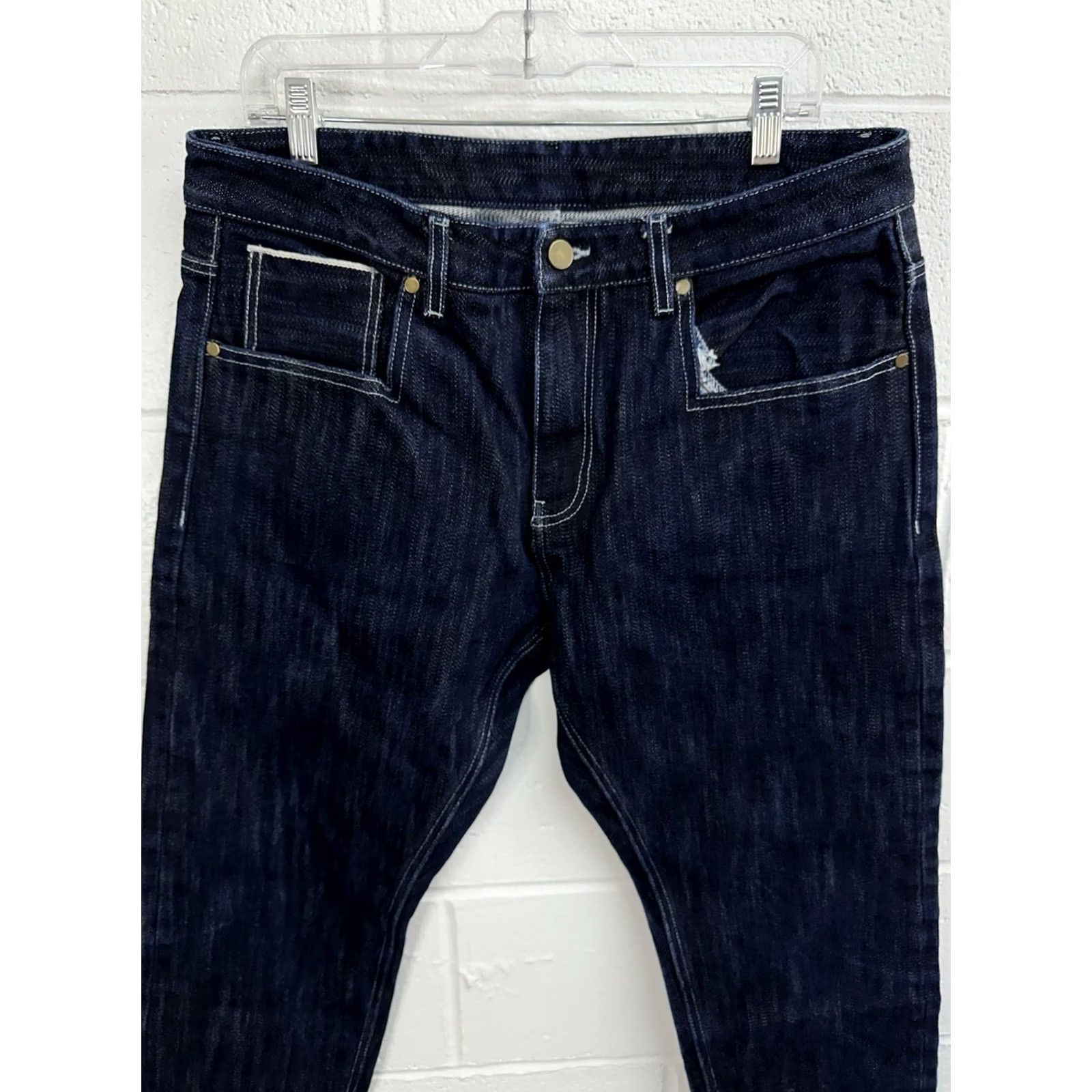 Vintage TC Custom Made Heavy Raw Selvedge Jeans / Straight Leg / Men’s 34x30 / Blue / 34 / Regular / Unbranded / Inseam 30 in / Denim / Jeans / Vintage? Size US 34 / EU 50 - 2 Thumbnail