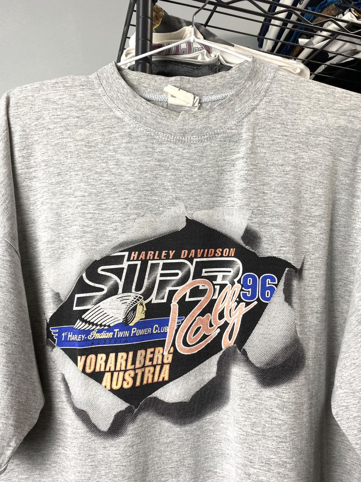 Harley Davidson Vintage 1996 Harley Davidson Indian Motorcycle T Shirt Size US XL / EU 56 / 4 - 2 Thumbnail