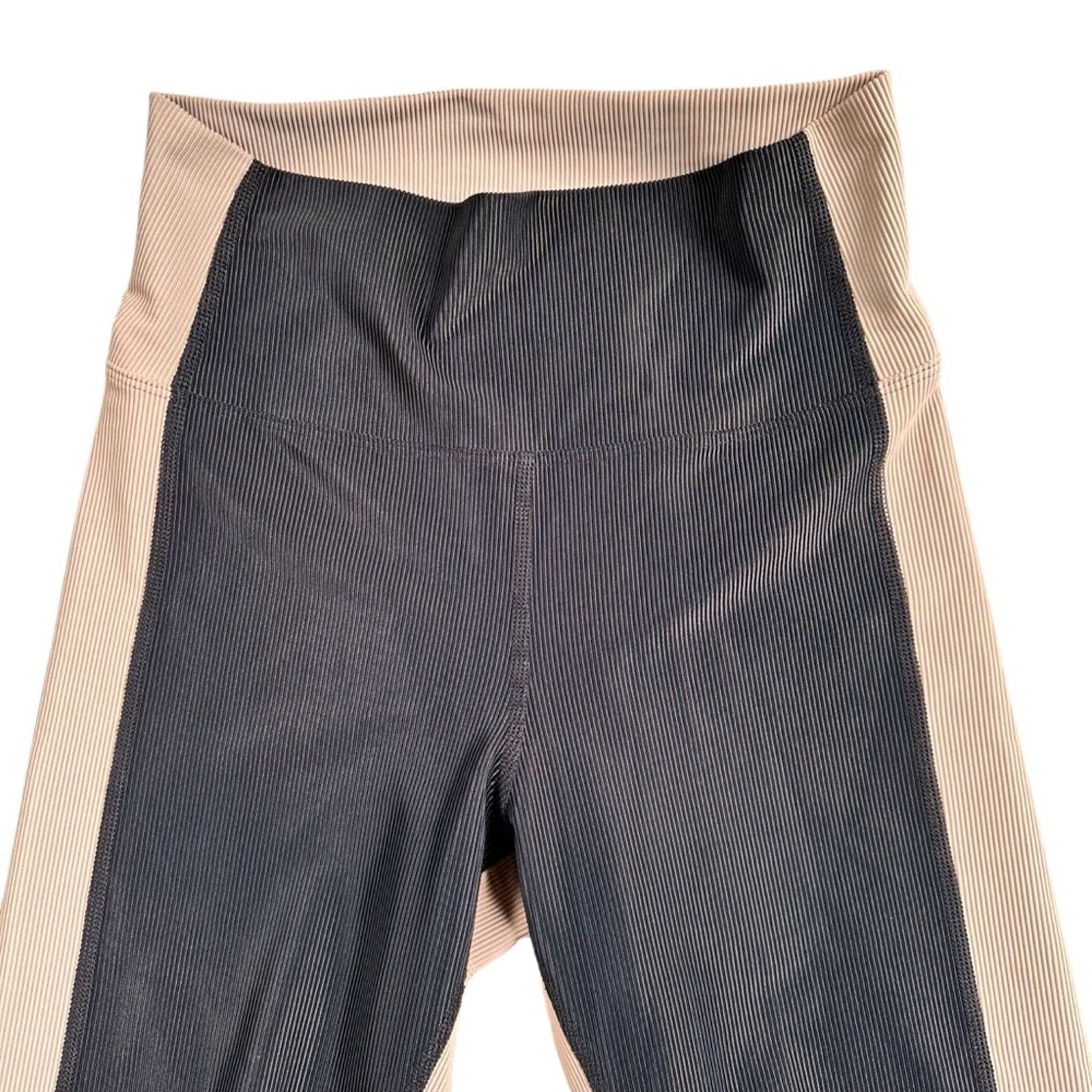 Beach Riot Beach Riot Colorblock Ribbed Leggings – Black/Tan – Size L Size 30" / US 8 / IT 44 - 5 Thumbnail