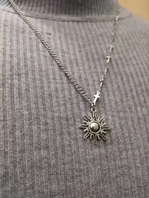 Other Sun Cross Punk Necklace Chain Choker Size ONE SIZE - 2 Thumbnail