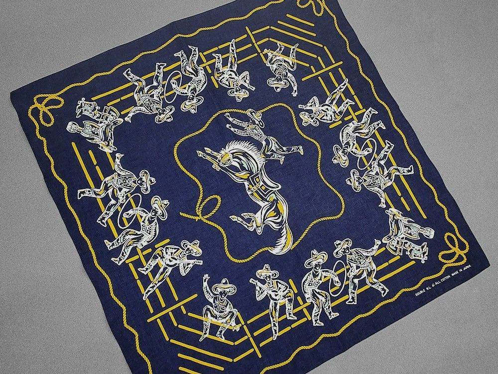 RRL Ralph Lauren RRL INDIGO Bandana COTTON Scarf handkerchief Size ONE SIZE - 7 Thumbnail