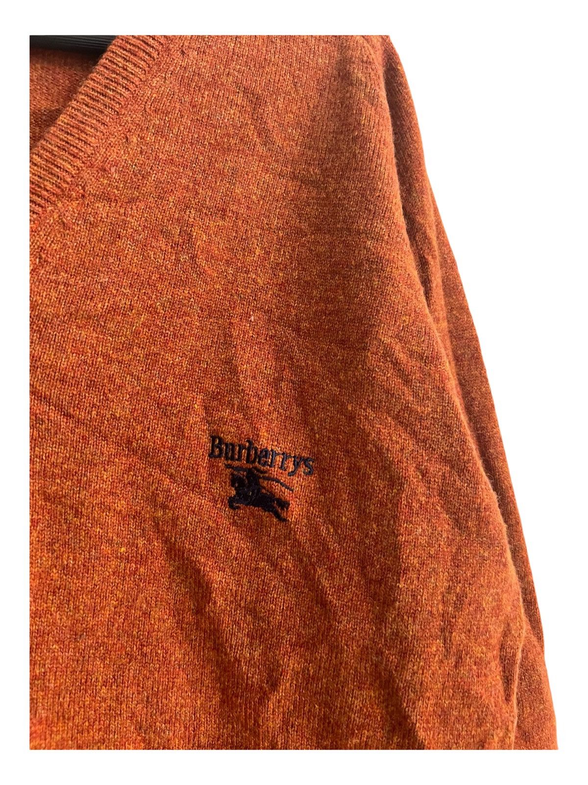 Burberry × Burberry Prorsum × Vintage Vintage 1990s Burberrys 🏴󠁧󠁢󠁥󠁮󠁧󠁿 Pure Lambswool V Neck Knit Sweater Size US M / EU 48-50 / 2 - 4 Thumbnail