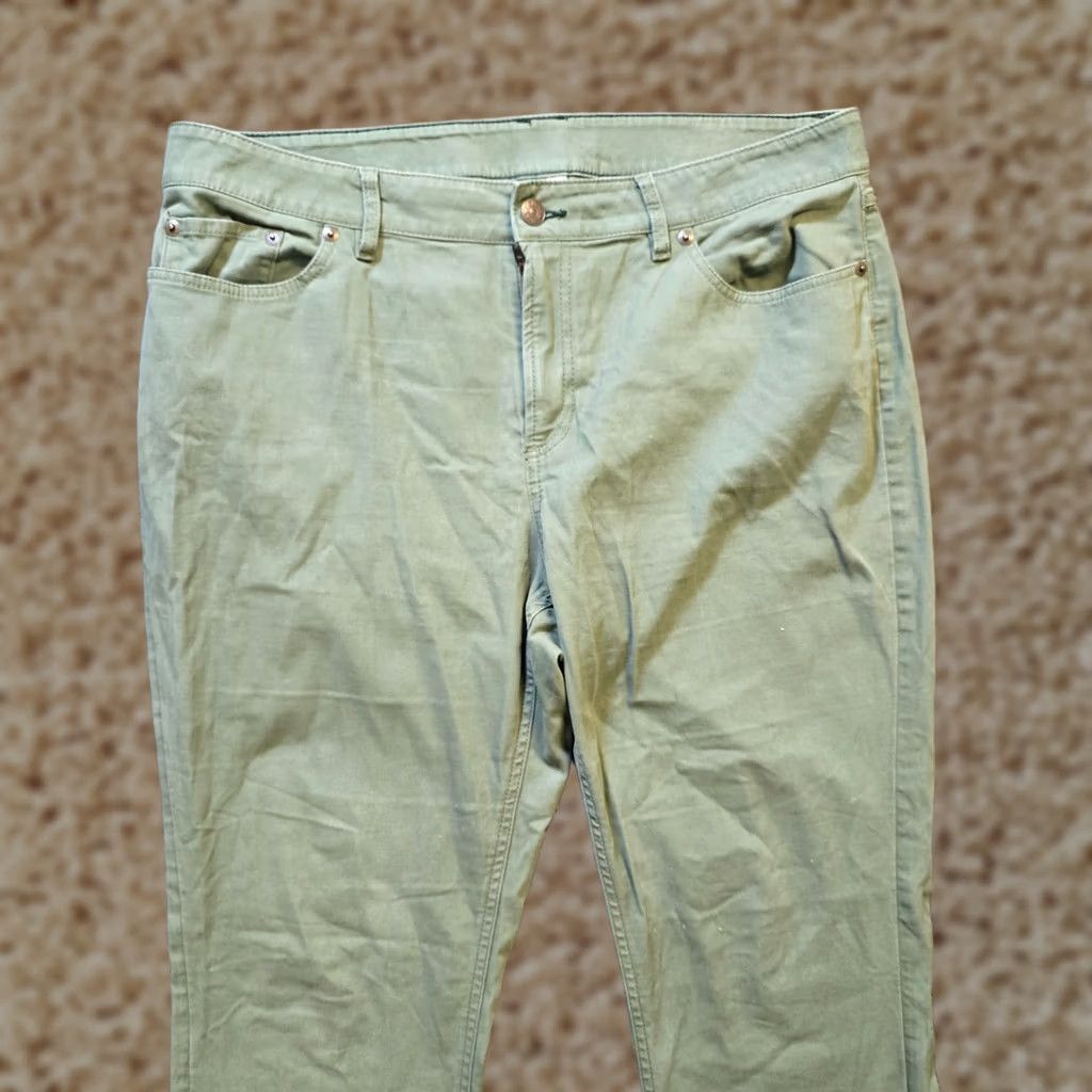 Vintage L.L. Bean Pants Women Size 14 Green Straight Leg Casual Size 36" / US 14 / IT 50 - 1 Thumbnail