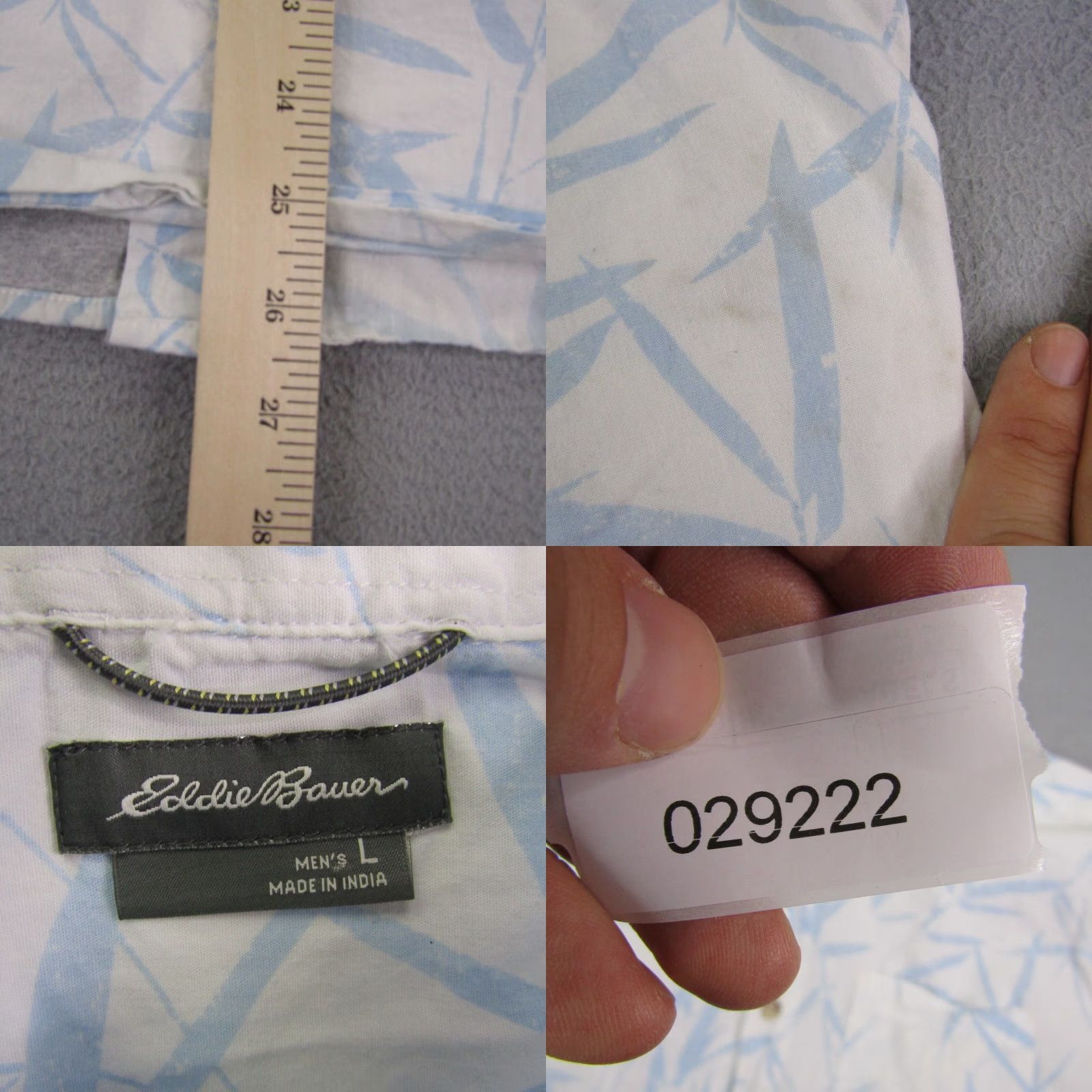 Eddie Bauer VINTAGE Eddie Bauer Shirt Mens Large Floral Short Sleeve Button-Down Casual Outdoor Cotton White Mens Size US L / EU 52-54 / 3 - 8 Thumbnail