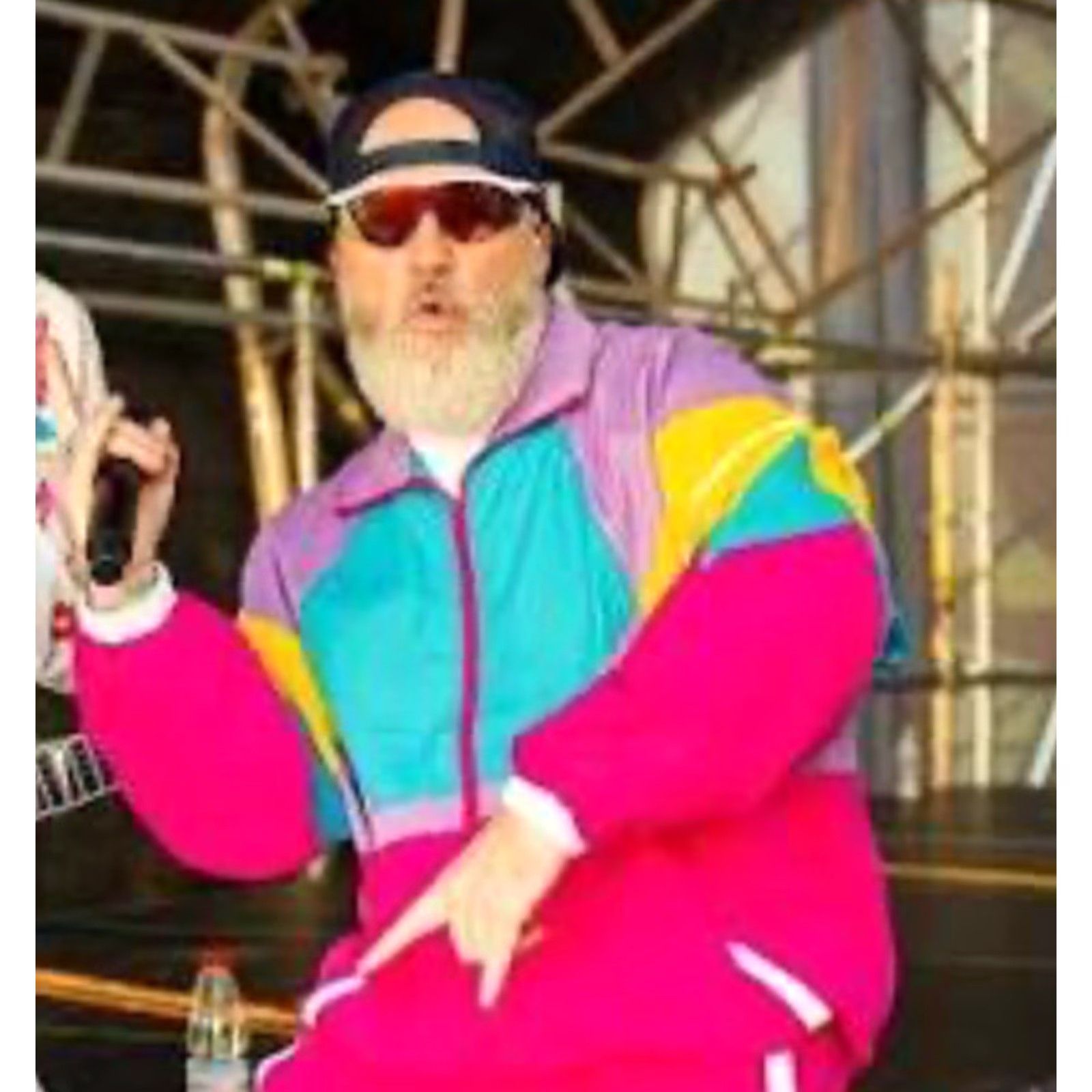 FRED Funny Guy Creations Color Block Windbreaker Jacket Mens M Multicolor Nylon As Seen On Fred Durst Limp Bizkit Funny Theme Size US M / EU 48-50 / 2 - 4 Thumbnail
