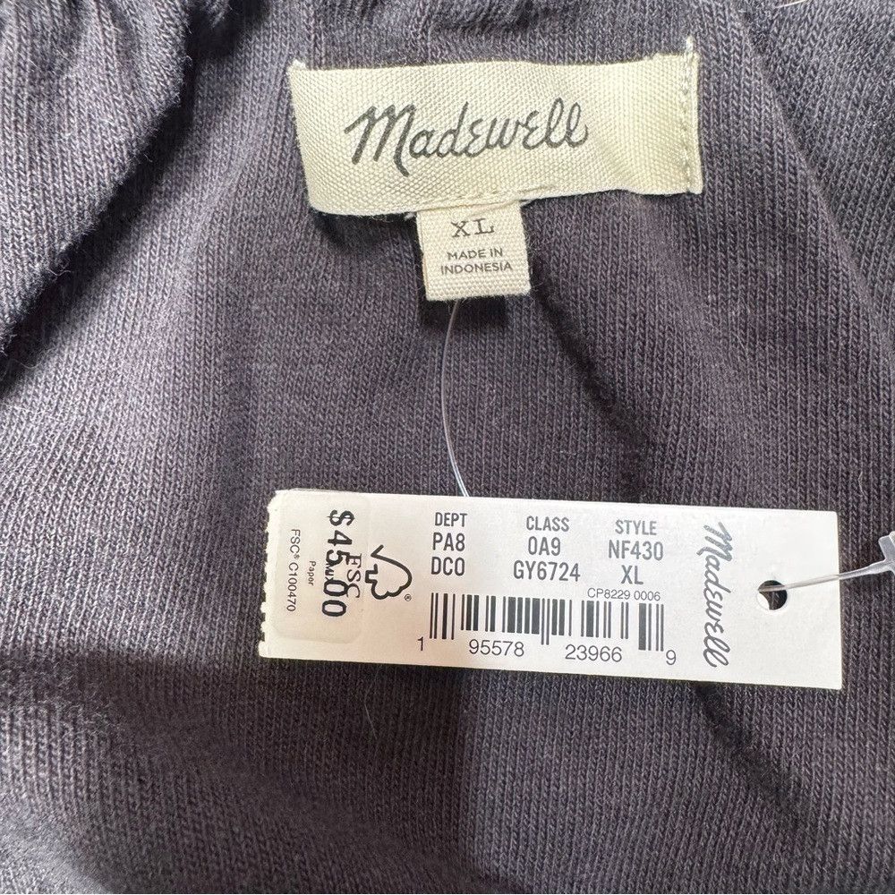 Madewell NWT New Madewell Organic Cotton Crop Deep Coal Tank Size XL Size XL / US 12-14 / IT 48-50 - 5 Thumbnail