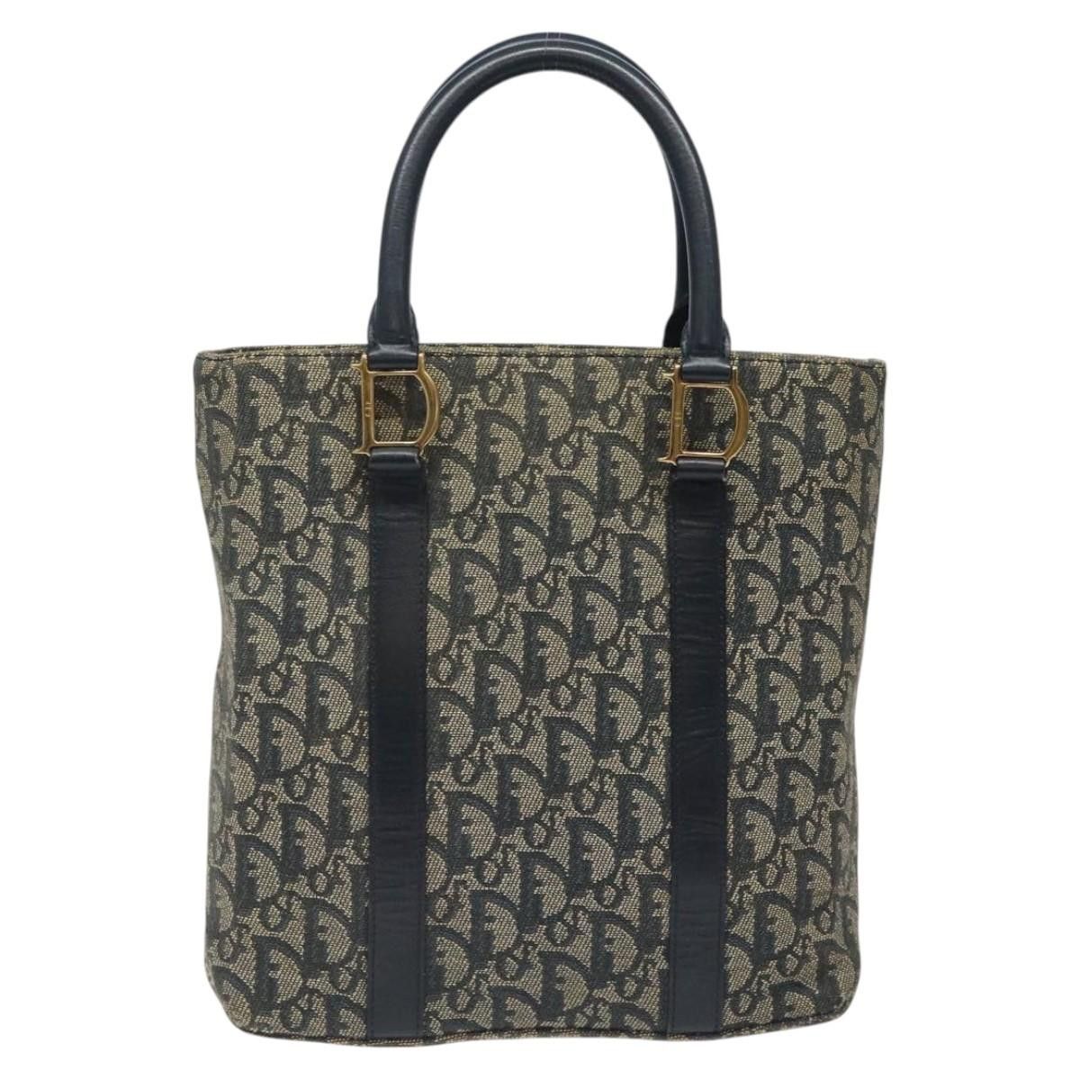 Dior DIOR Trotter Canvas Hand Bag Navy Gold Size ONE SIZE - 2 Thumbnail
