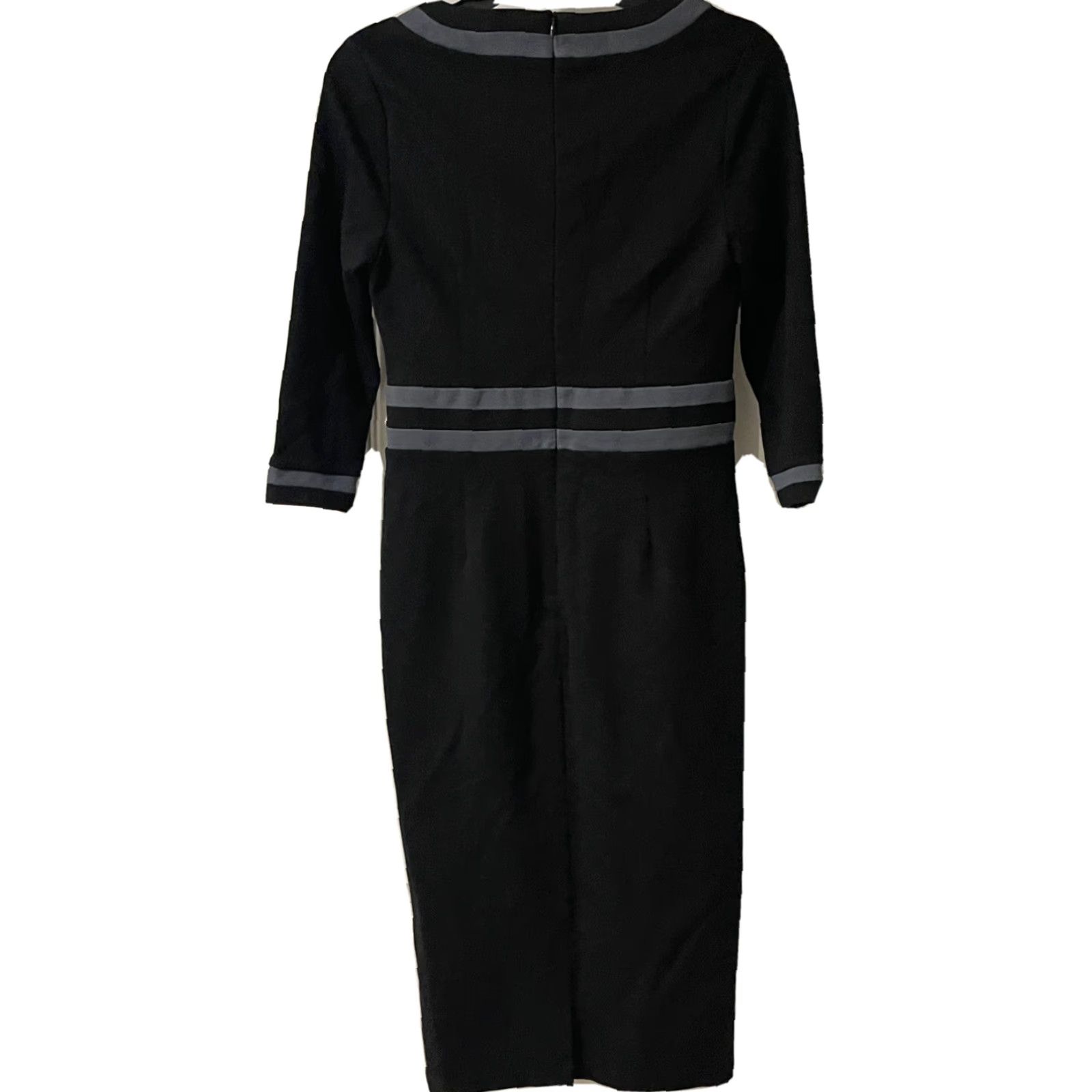 Boden Boden Dress Womens Black Nellie Ponte Sheath 3/4 Sleeve US6R Midi V-Neck Size M / US 6-8 / IT 42-44 - 6 Thumbnail