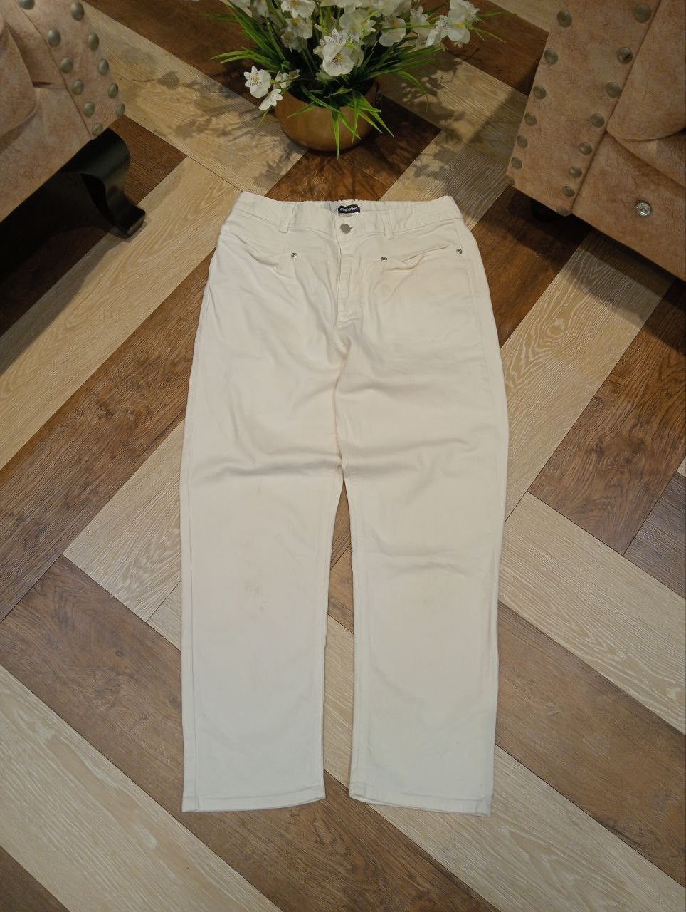 Issey Miyake ISSEY MIYAKE PLANTATION WHITE STRETCH PANTS Size 29" - 5 Thumbnail