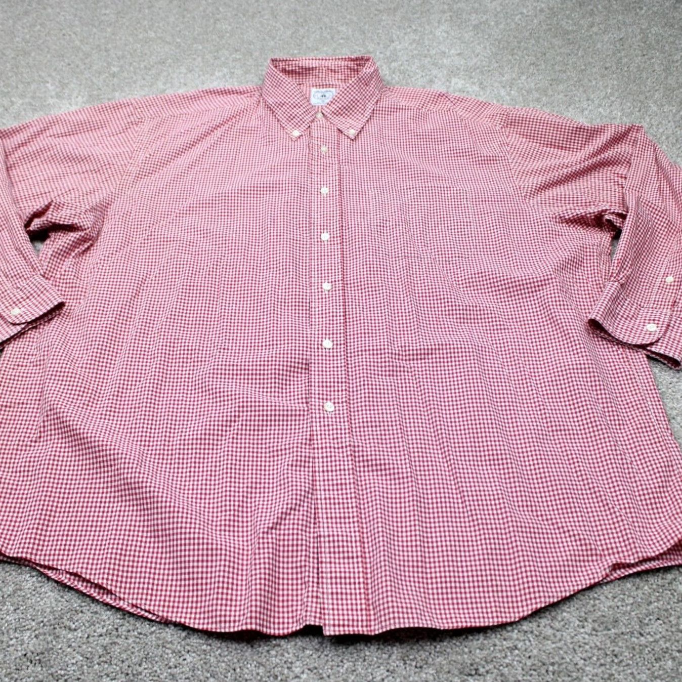 Brooks Brothers Brooks Brothers Sport Shirt Mens XL Red/White Checkered Cotton L/S Button-Down Size US XL / EU 56 / 4 - 3 Thumbnail