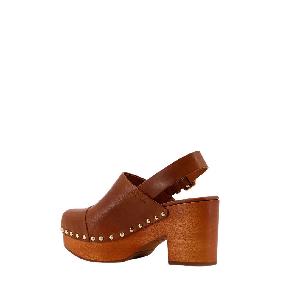Chloe CHLOE Jeanette Brown 80mm Leather Clogs New & Authentic (Wom Size US 9 / IT 39 - 3 Thumbnail