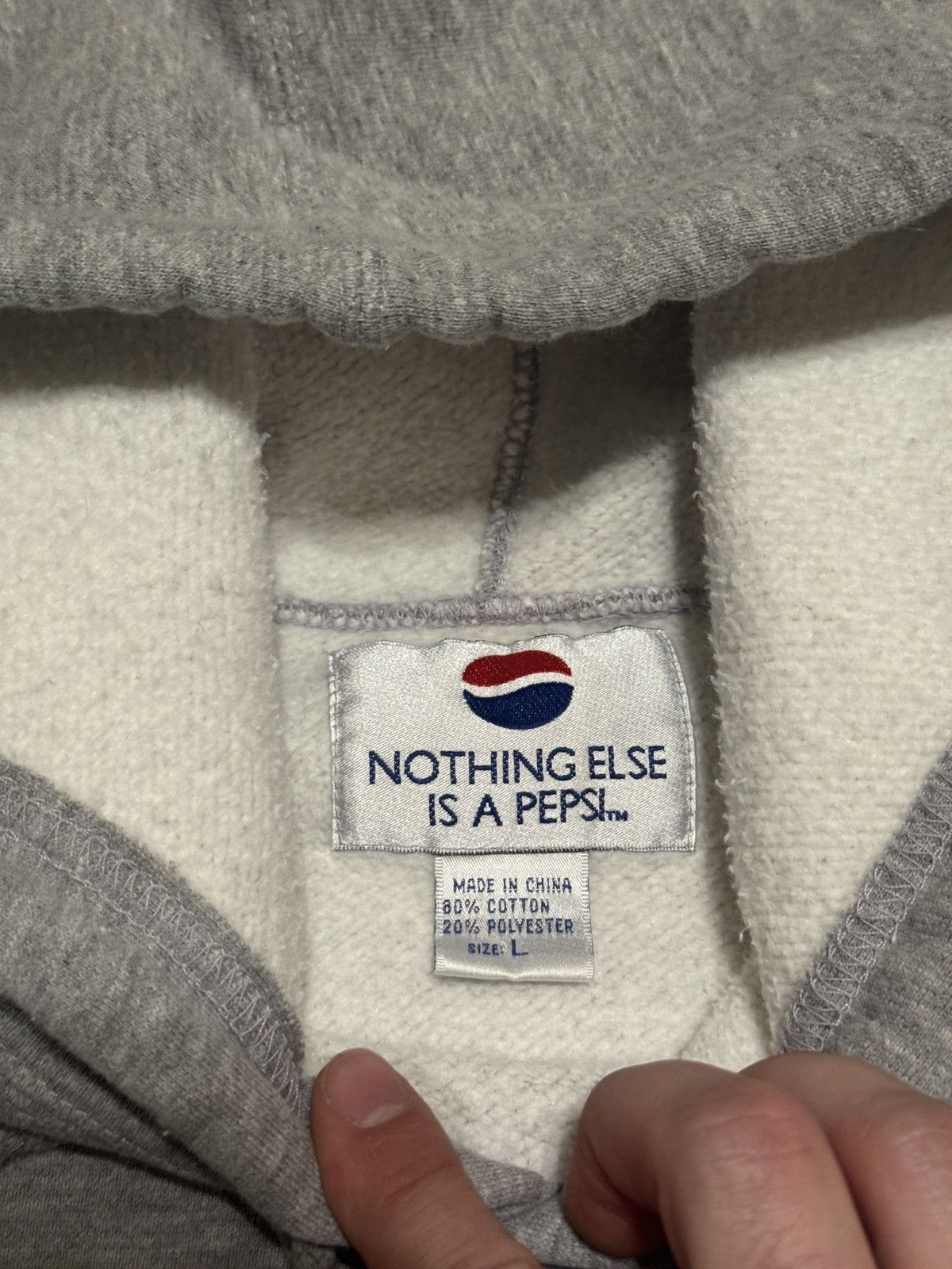 Pepsi Pepsi Boxy Hoodie 26x26 Gray Large 90s Soda Pop Sweatshirt Size US L / EU 52-54 / 3 - 4 Thumbnail