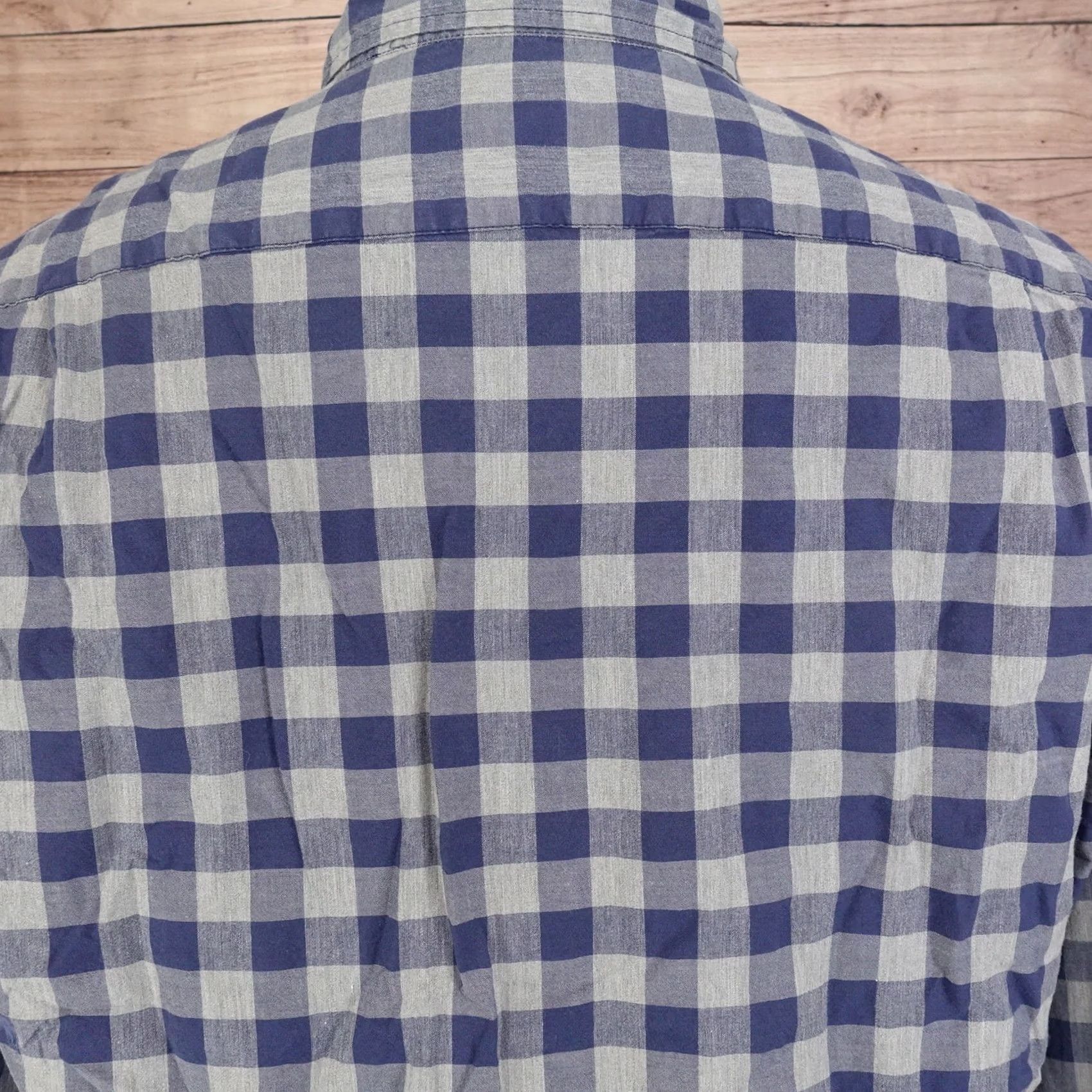 J.Crew J.CREW MERCANTILE FLEX BLUE GREY CHECK BUTTON-DOWN SHIRT MENS SIZE L LARGE Size US L / EU 52-54 / 3 - 5 Thumbnail